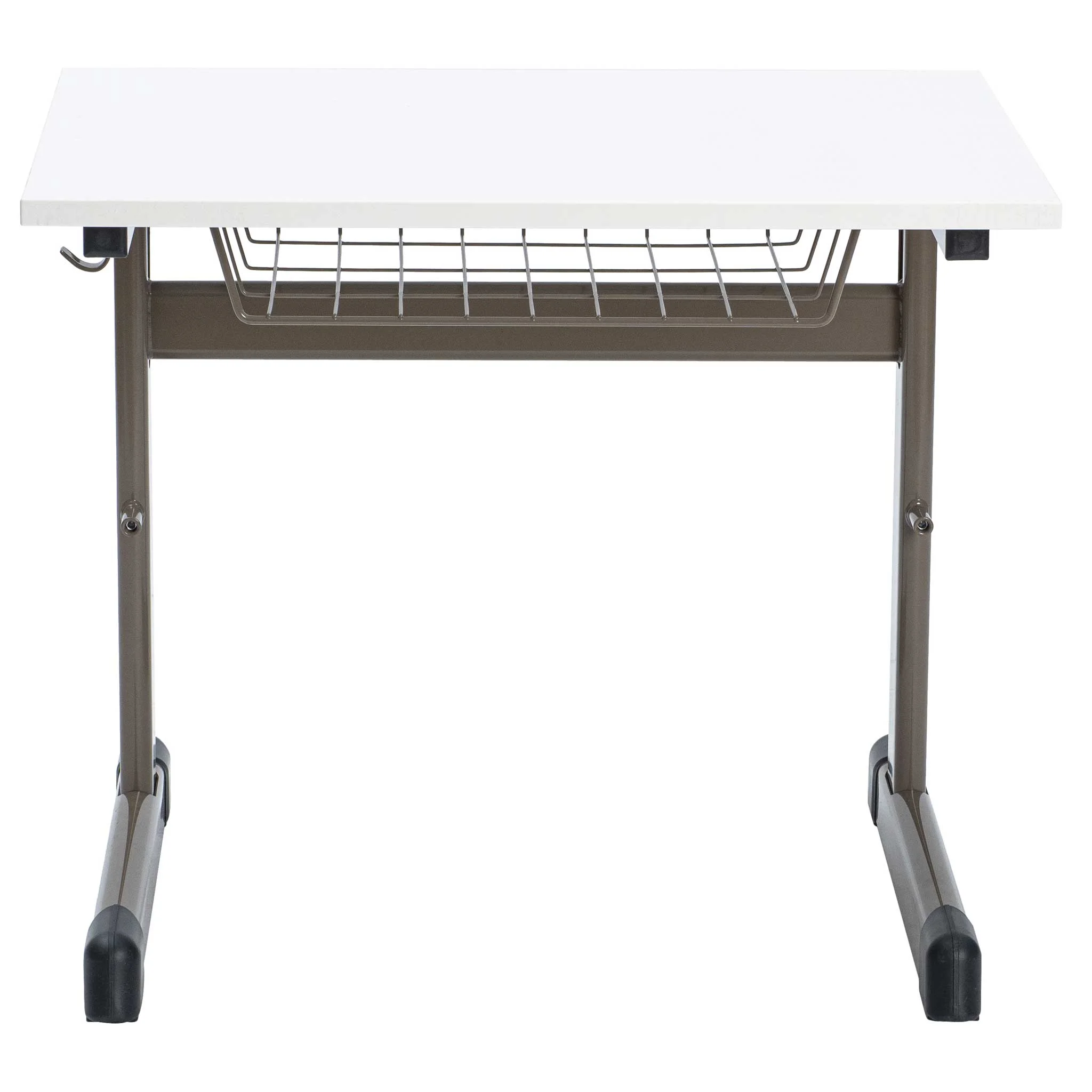 Schreibtisch, Beistelltisch, Klappbar, Metallrahmen, weißes Top