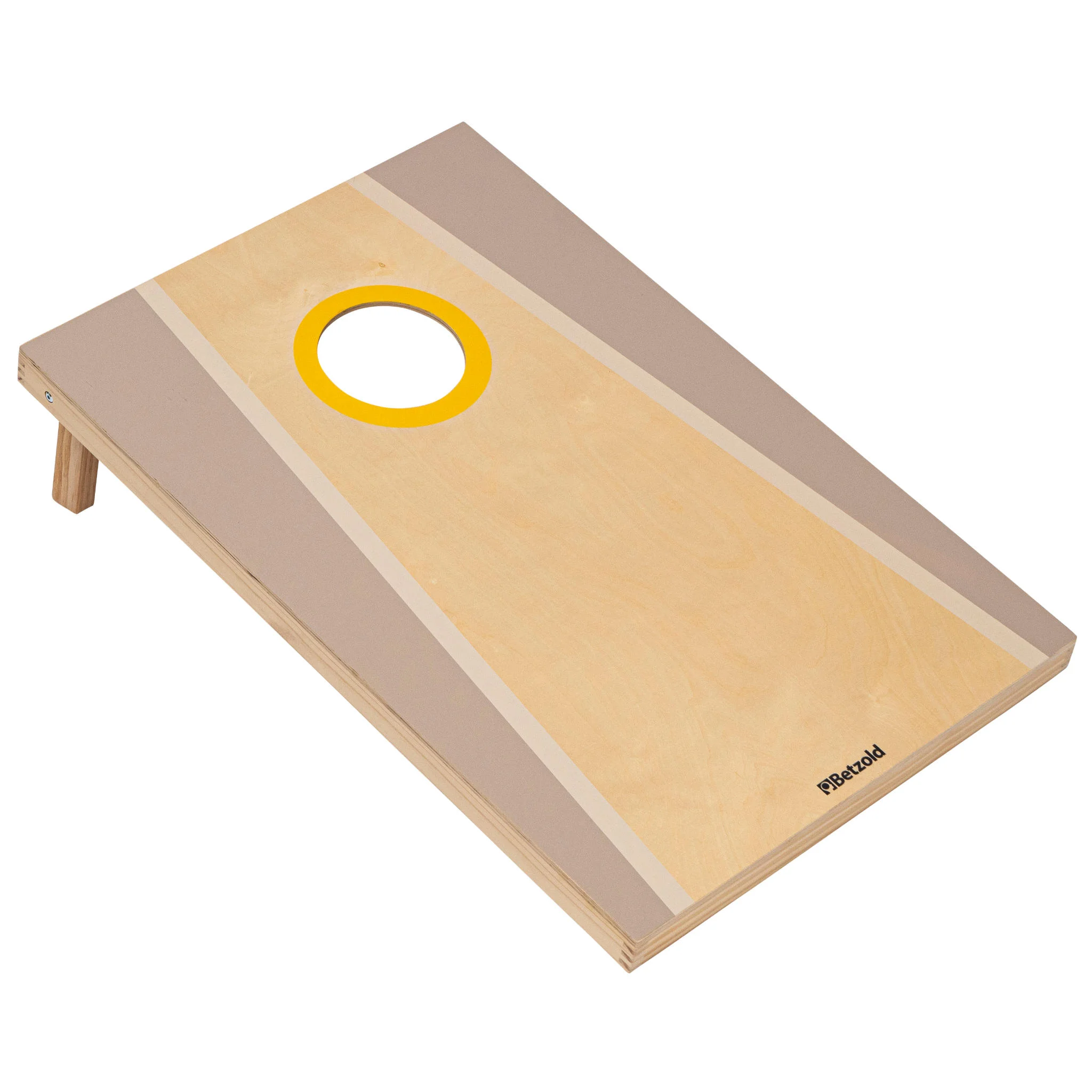 Cornhole-Brett, Wurfspiel, Holz, Zielöffnung, Gelber Ring