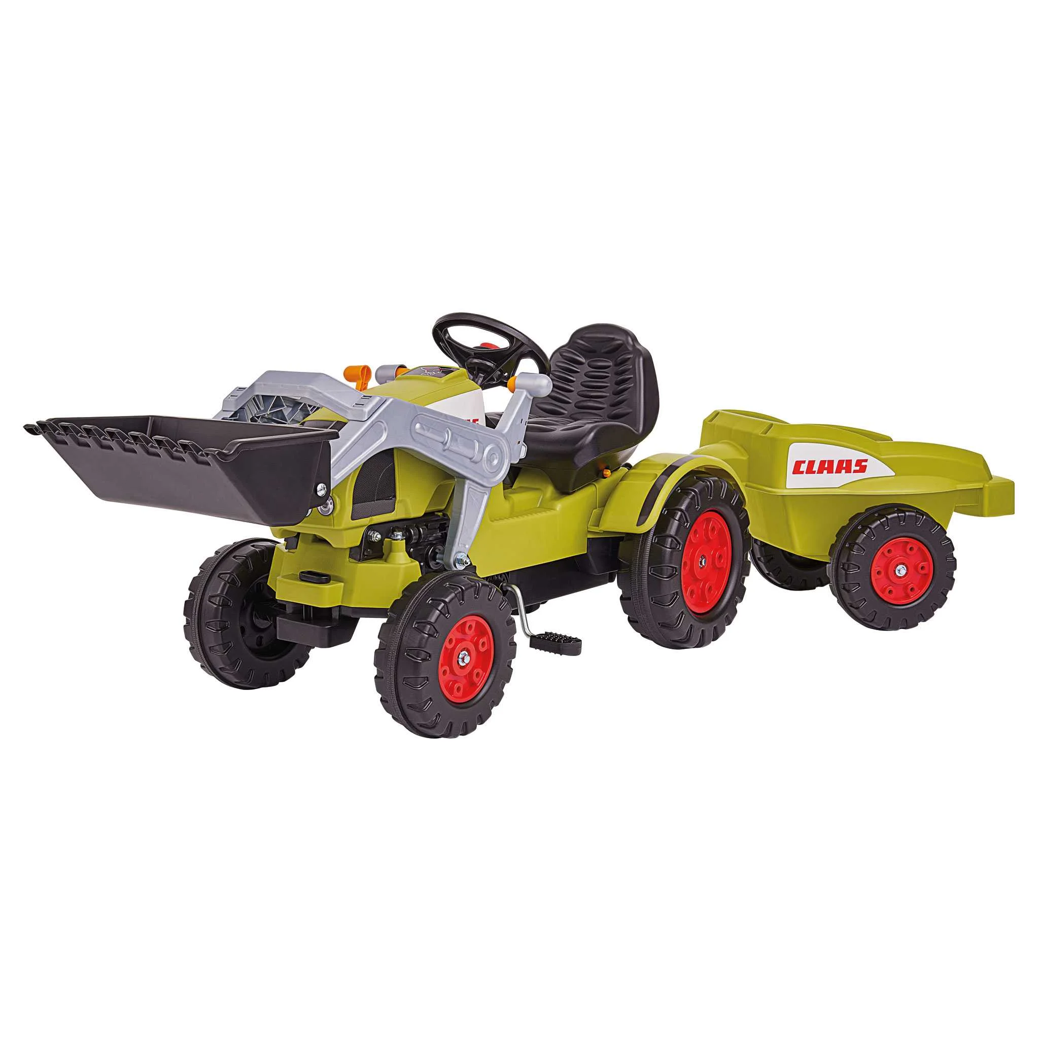 Gartentraktor, Spielzeugtractor, Kettentransporter, Gelb-Grün, Aufsatzmulde