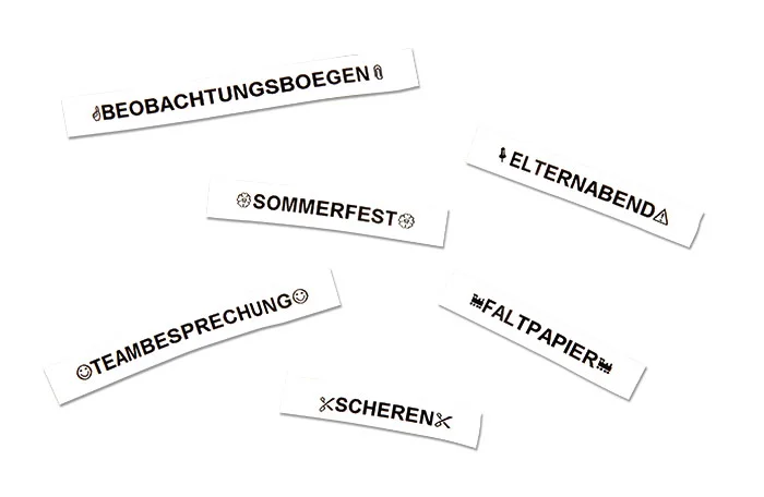 Aufkleber, Beschriftung, Wortetiketten, Schriftzug, Textaufkleber