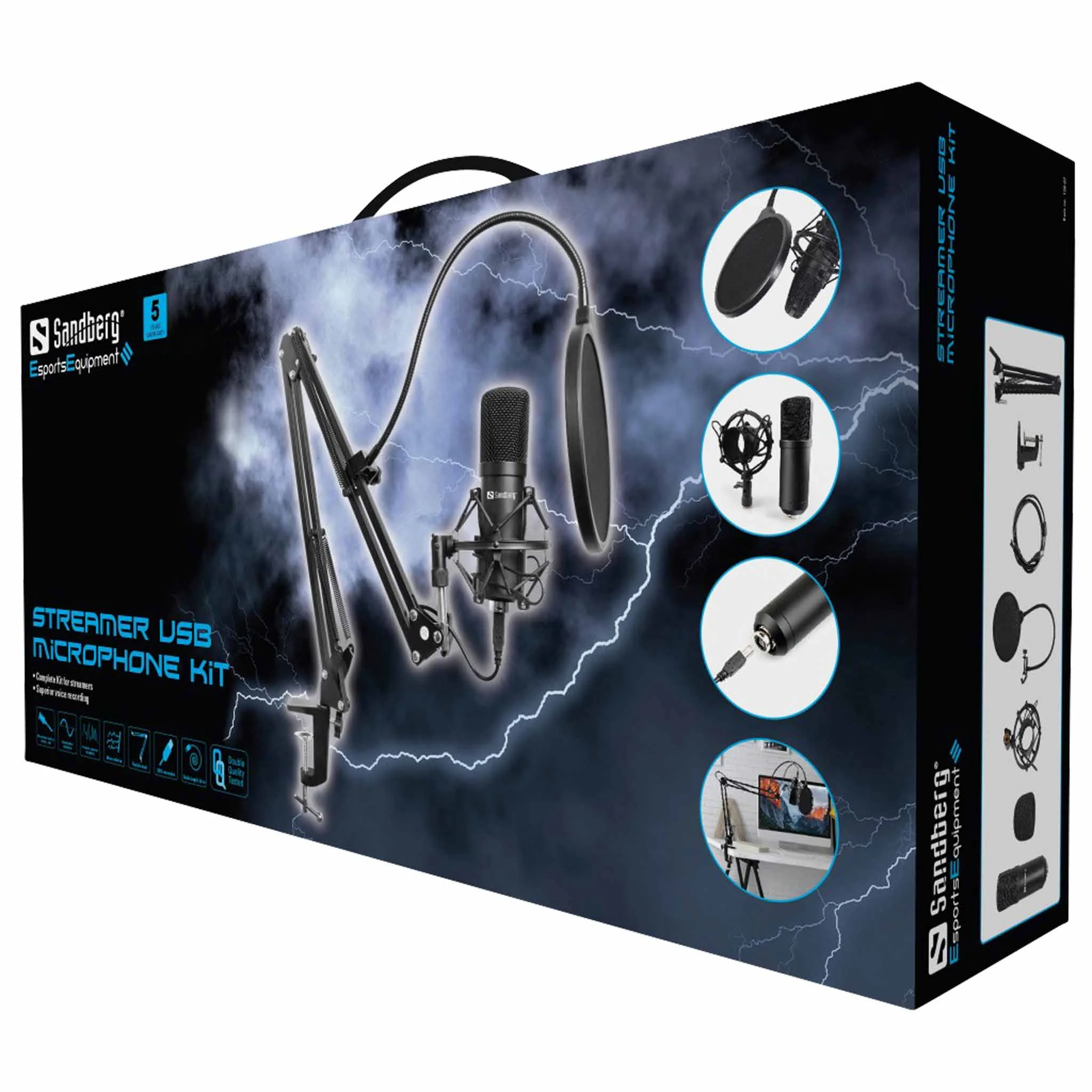 Studiomikrofon, Klebemikrofon-Arm, Pop-Schutz, Kondensatormikrofon, USB-Studioequipment