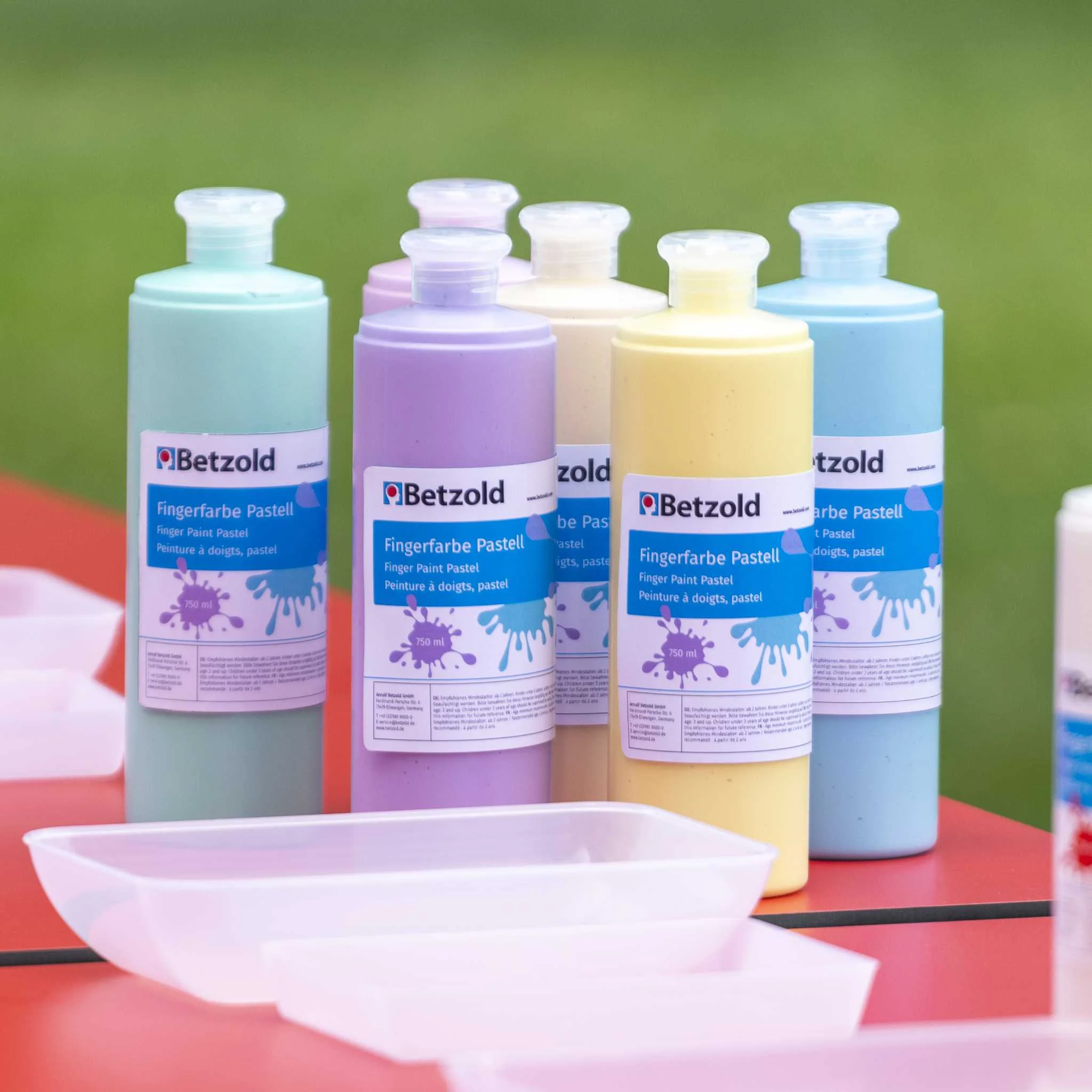 Fingerfarbe, Pastellfarben, Kunstbedarf, Flaschen, 750 ml