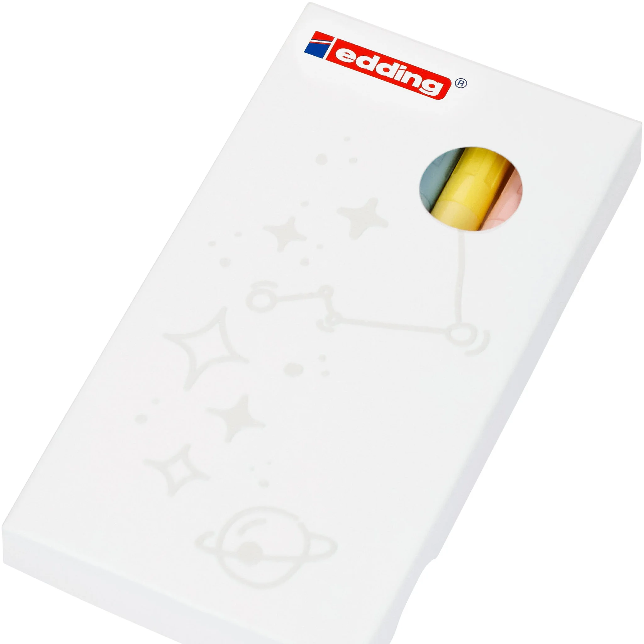 Textmarker-Set, Pastellfarben, Gelb, Rosa, Weltraummotiv