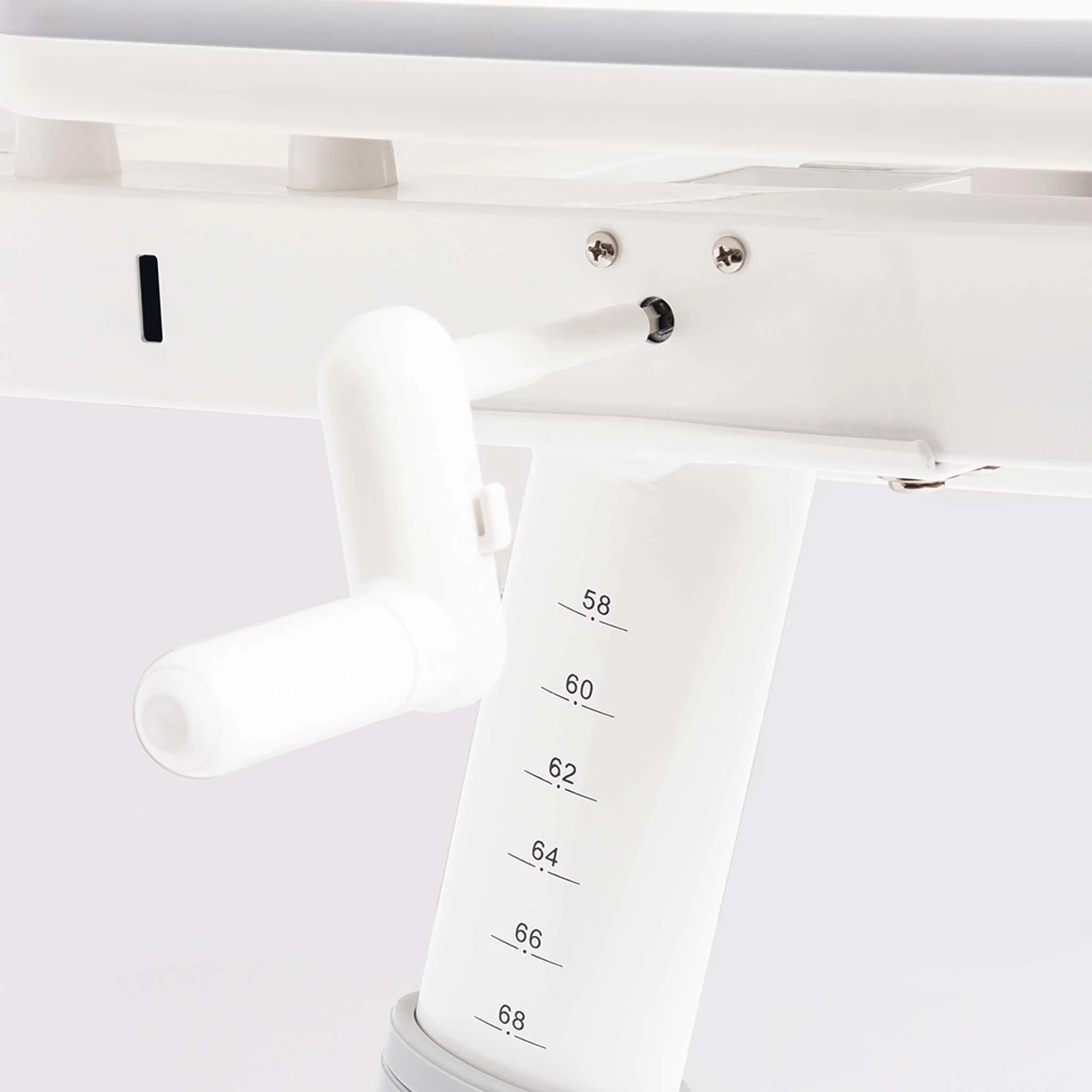 stuhl, medizinischer tisch, armlehne, skala, weiß