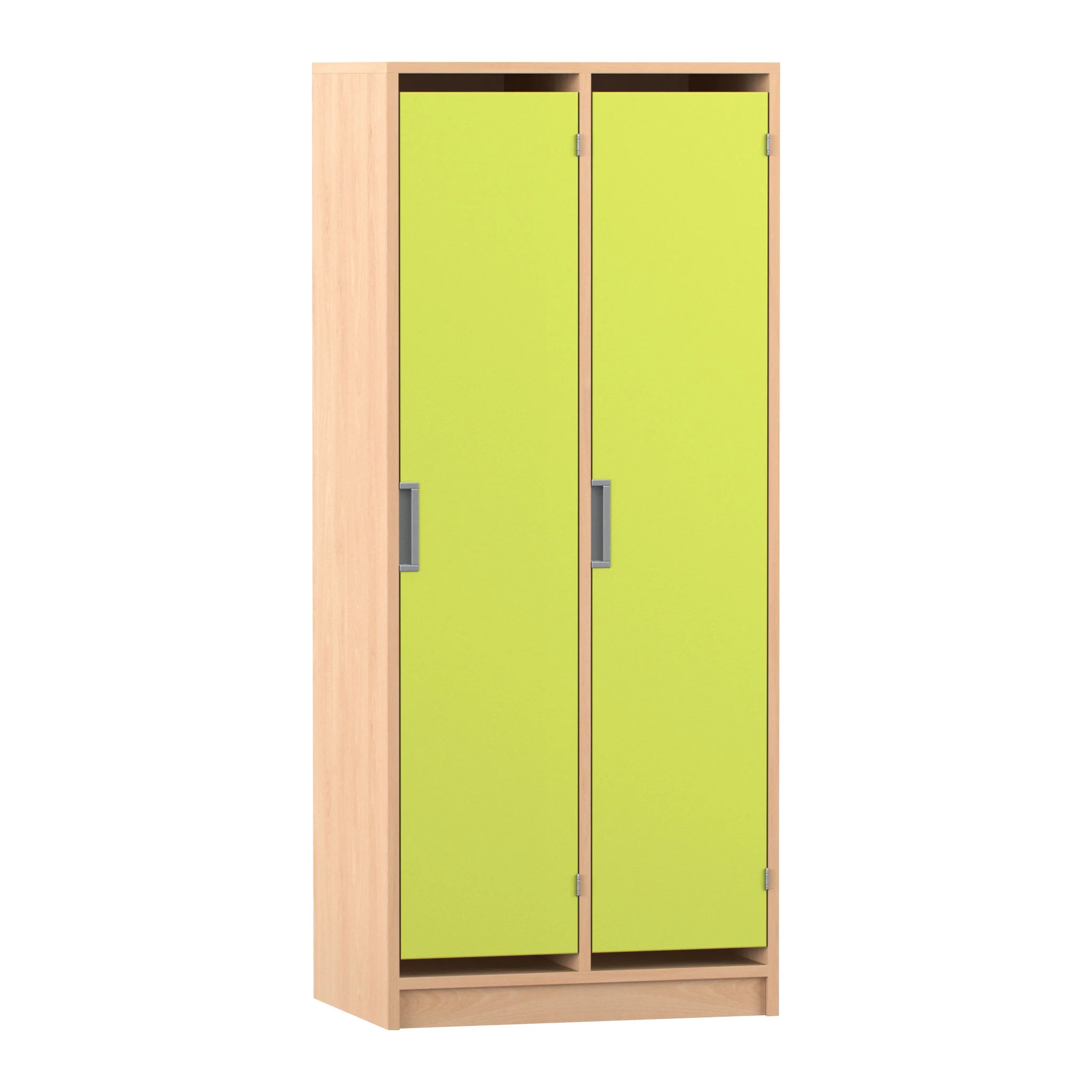 Schrank, Zweikopf-Schrank, Holzrahmen, grüne Türen, Küchenschrank
