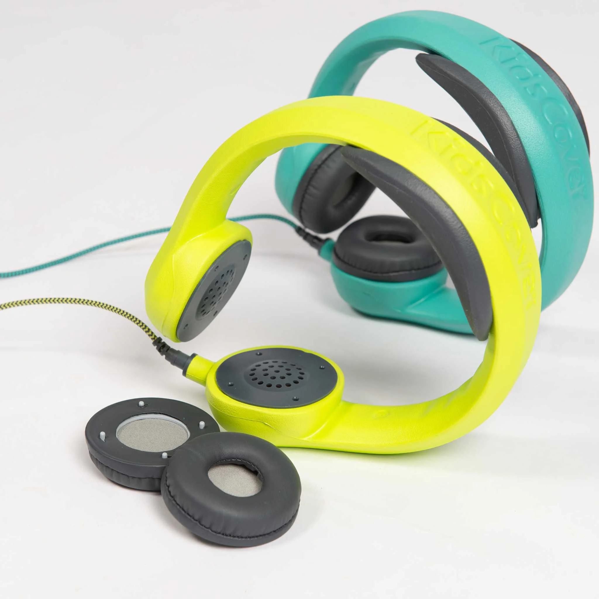 Kopfhörer, Over-Ear, Kabelgebunden, Grau, Neon-Grün
