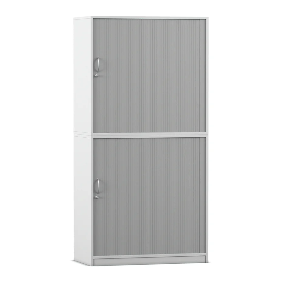 Schrank, Stahlkorpus, Schiebetür, Doppelspindel, grau