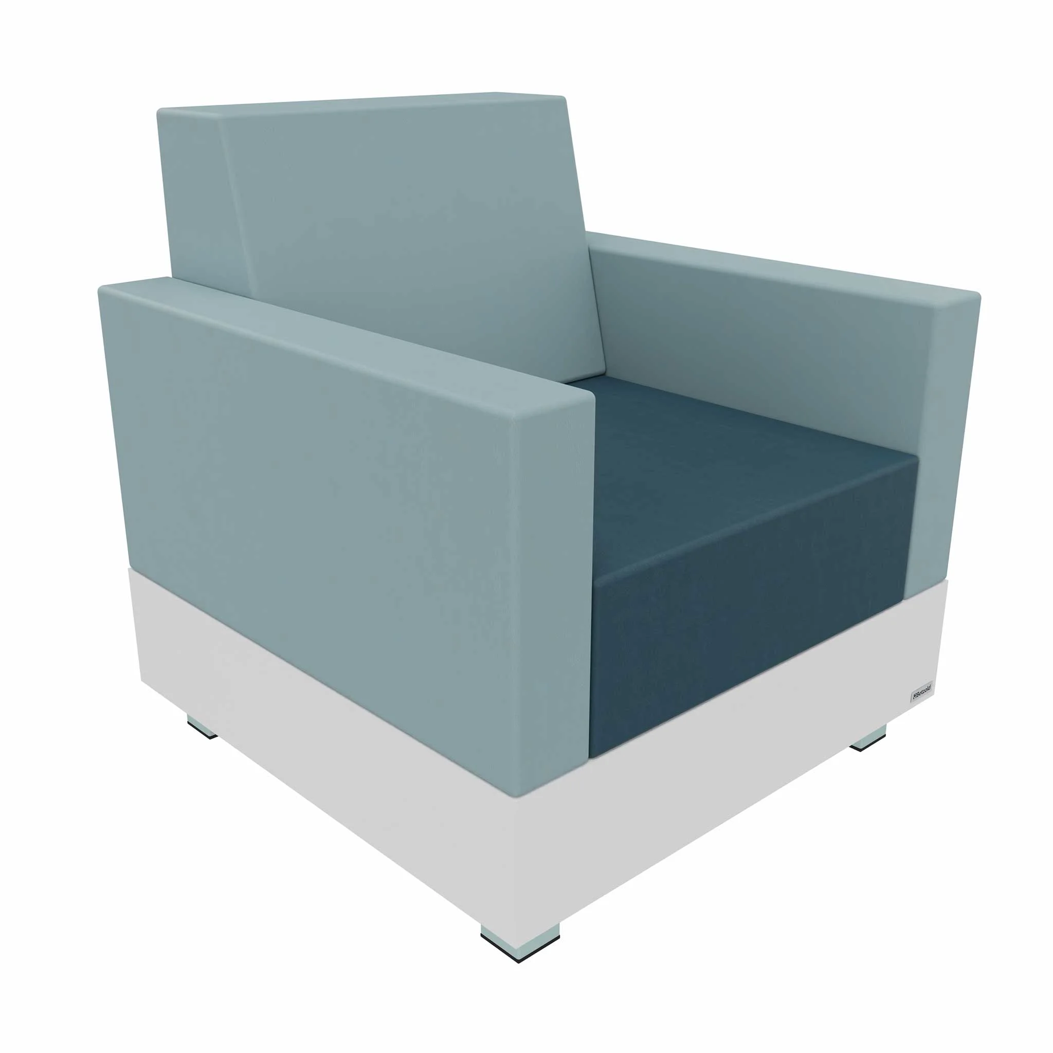 Sessel, Sessel zum Lounge, Blau, Couchtischstuhl?, rechteckige Basis