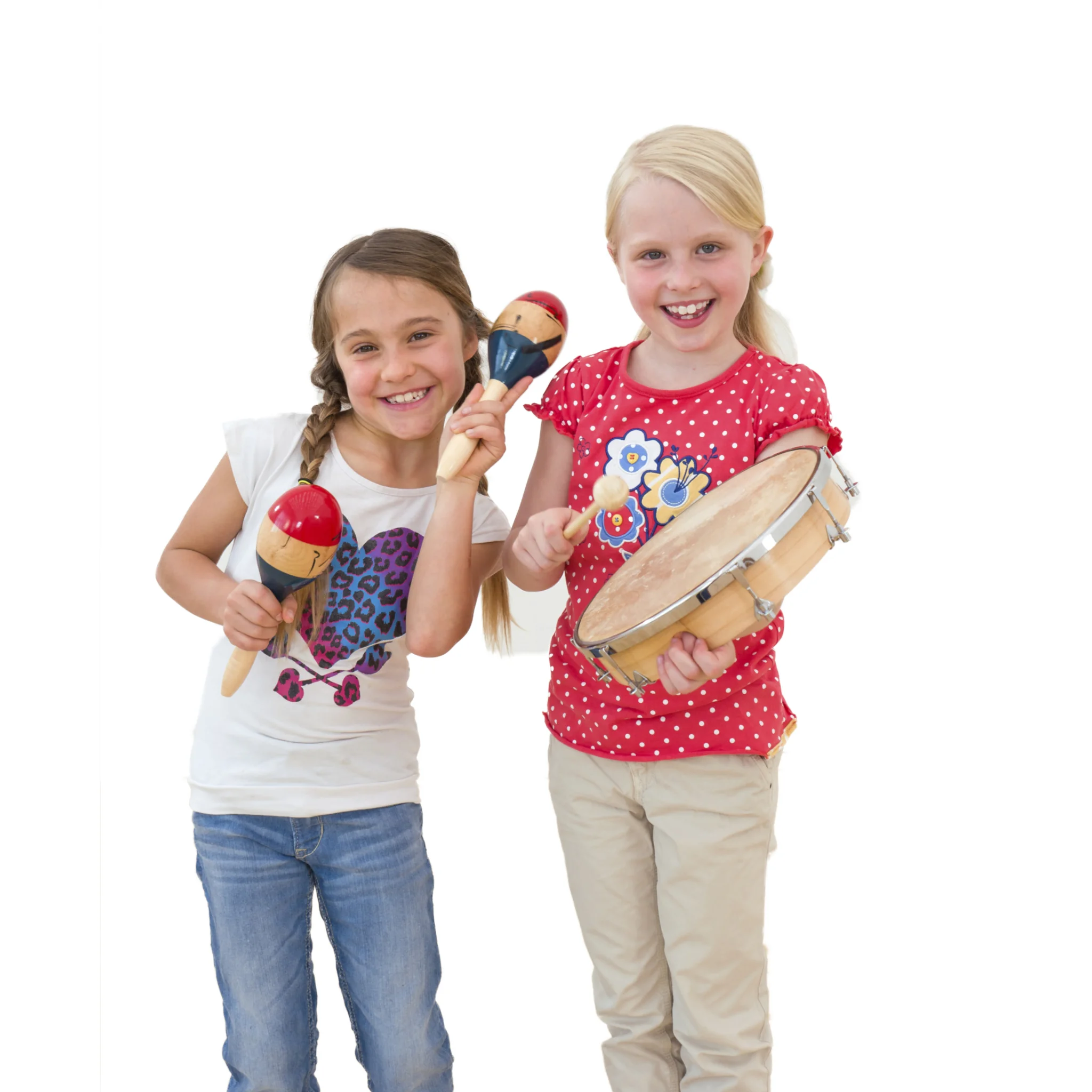 Kinder-Musikinstrumente, Tamburin, Rasseln, Holzspielzeug, Spielzeugmusik