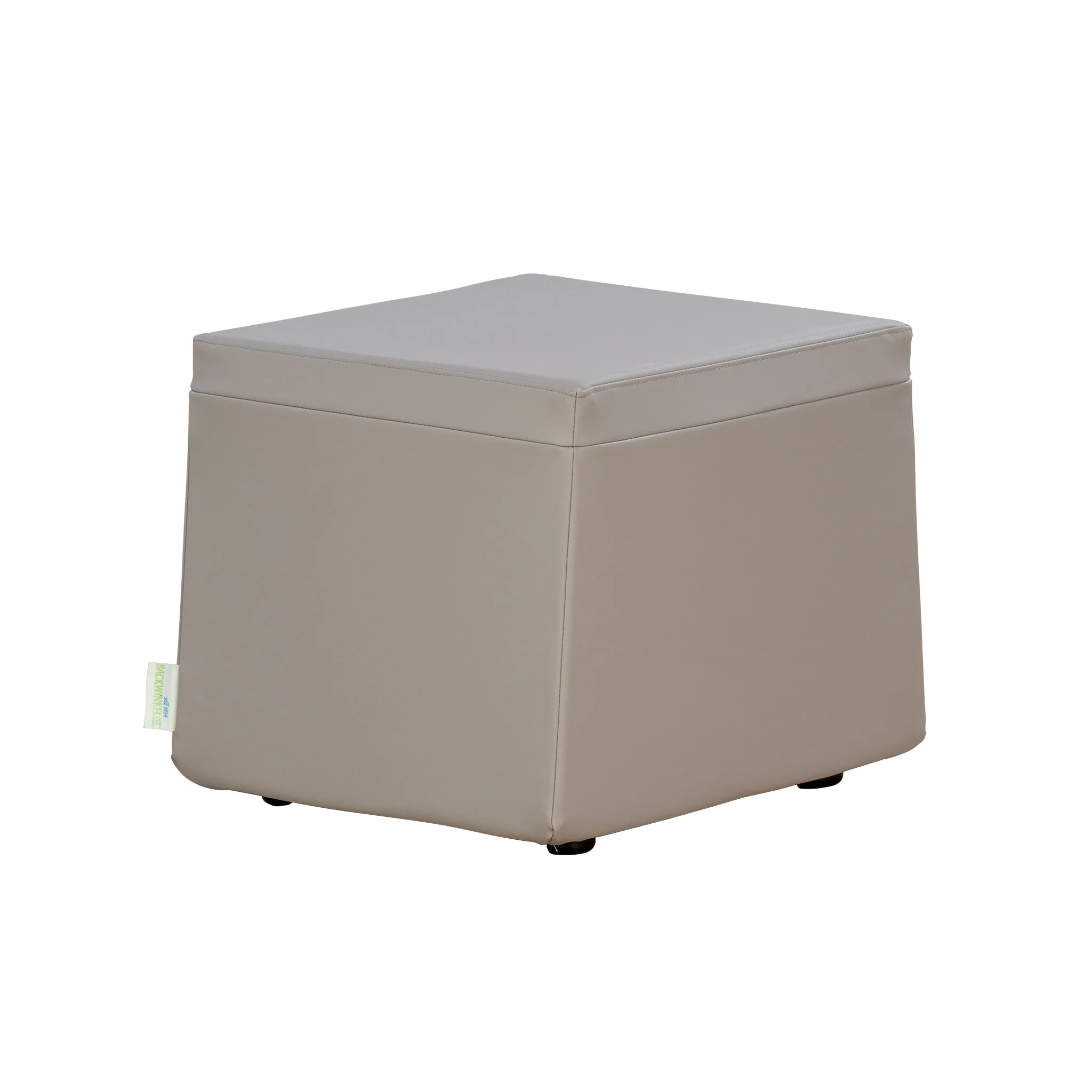 Hocker, Sitzwürfel, Bezug PU, Beige, mit Rollenfüße