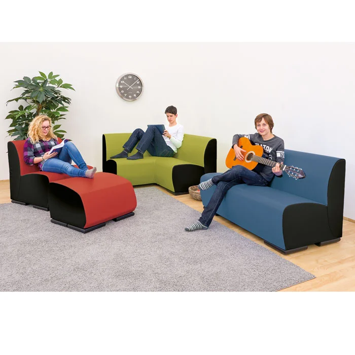 Sessel, Pouf, Rundsofa, Grau, Blau, Grün, Musterlos