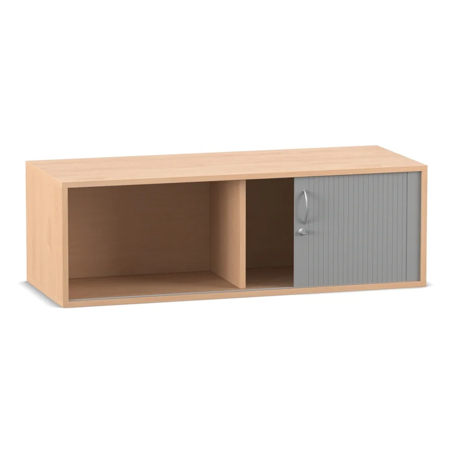 Aufsatz-Rollladenschrank, 41,1 x 126,4 cm, Buche hell