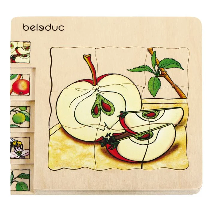 Holzpuzzle, Apfel, Puzzle, Holzspielzeug, Fruchtbild