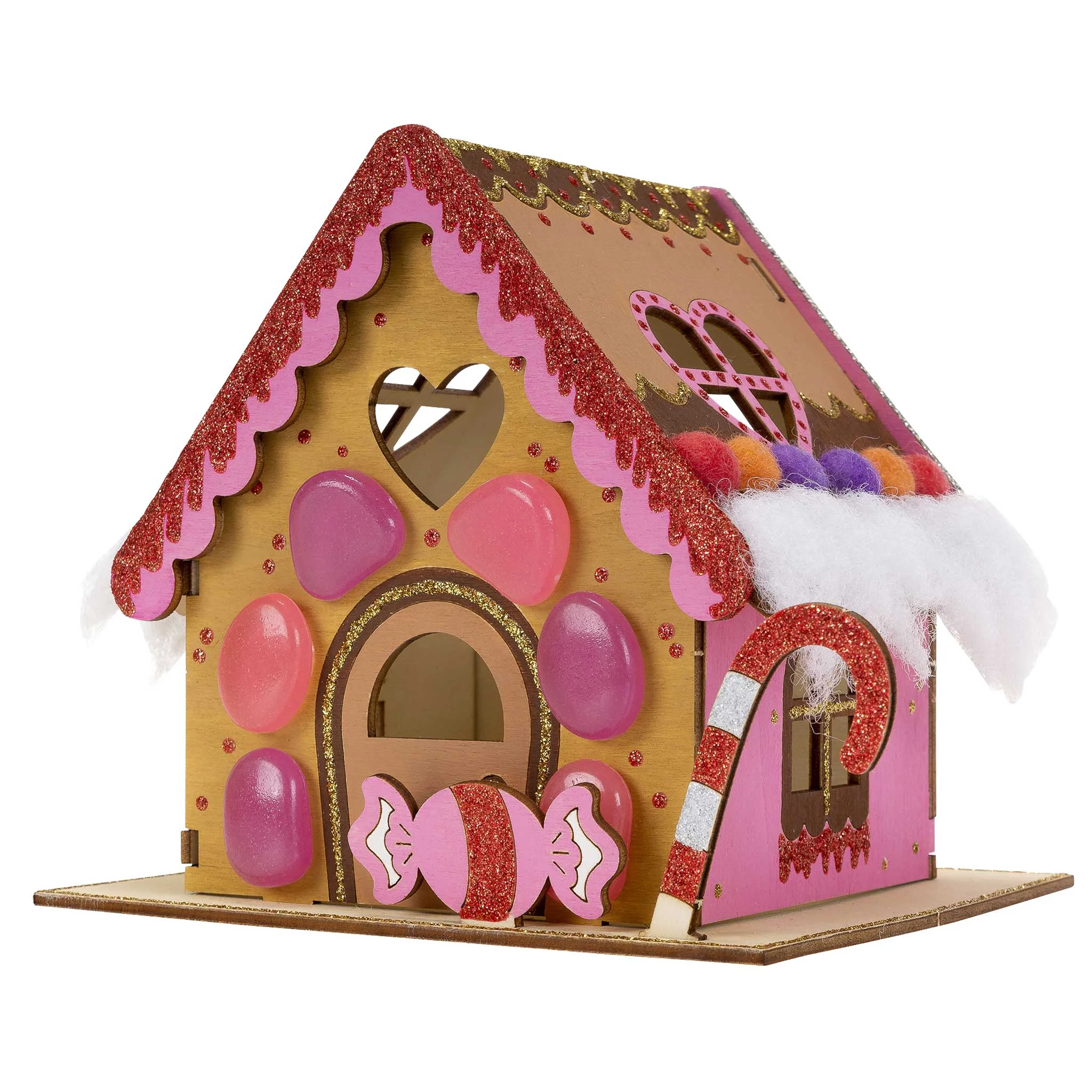 Puppenhaus, Dekoration, Herzfenster, Glitzer, Sugar House