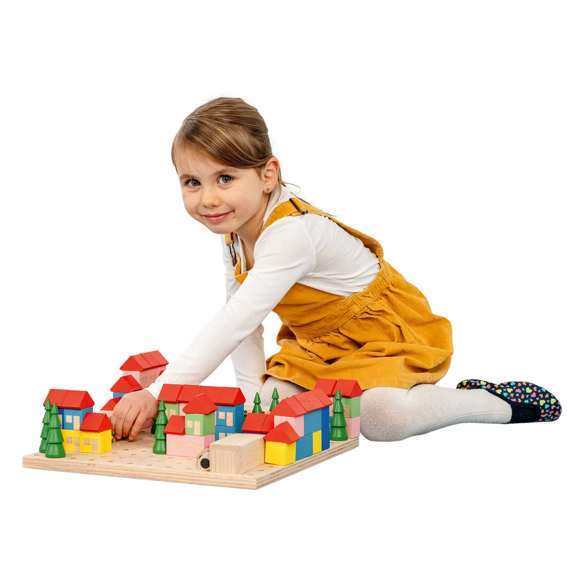 Holzspielzeug, Miniaturstadt, Kinderbauspielzeug, Holzbausteine, Nachbildung