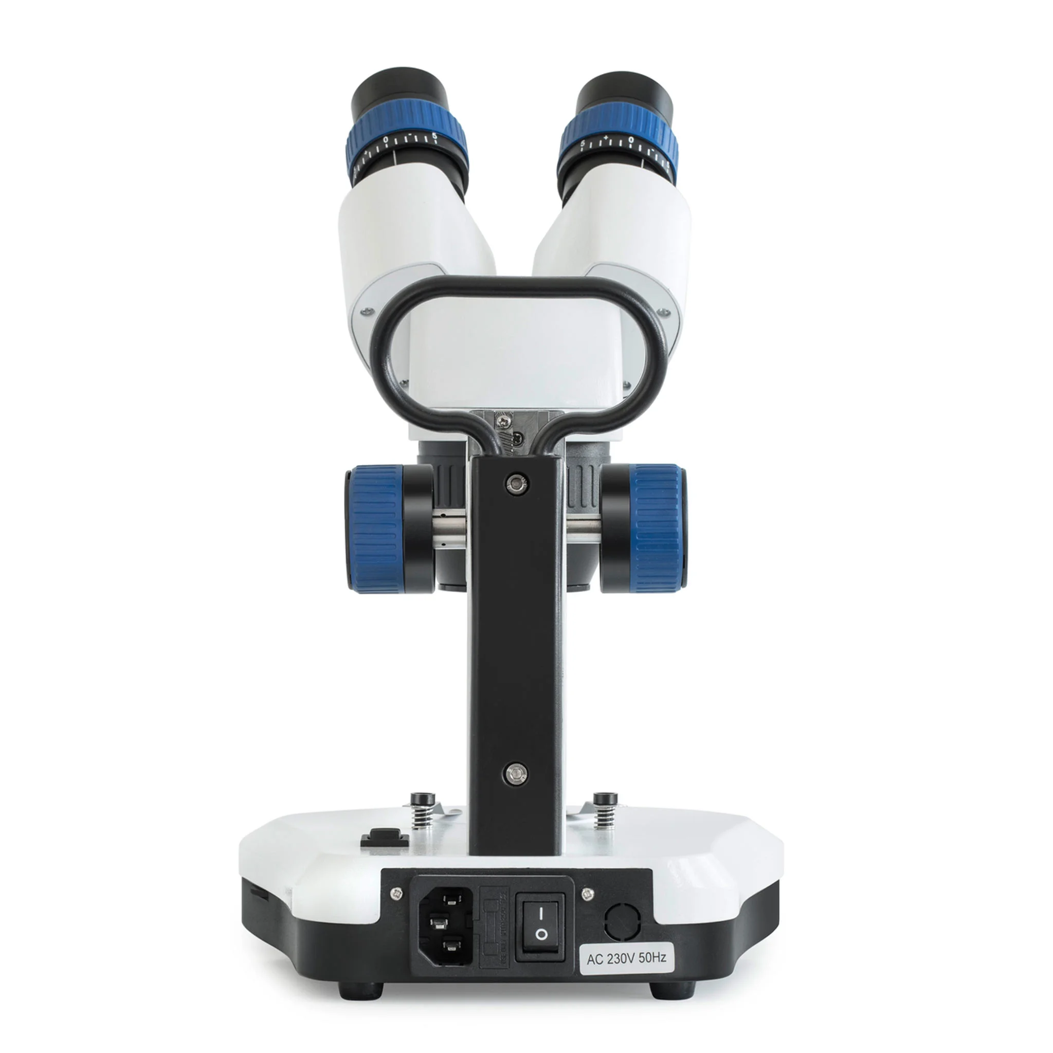Stereomikroskop, Binokularmikroskop, Vergrößerungsviel, Blue knobs, Stativ