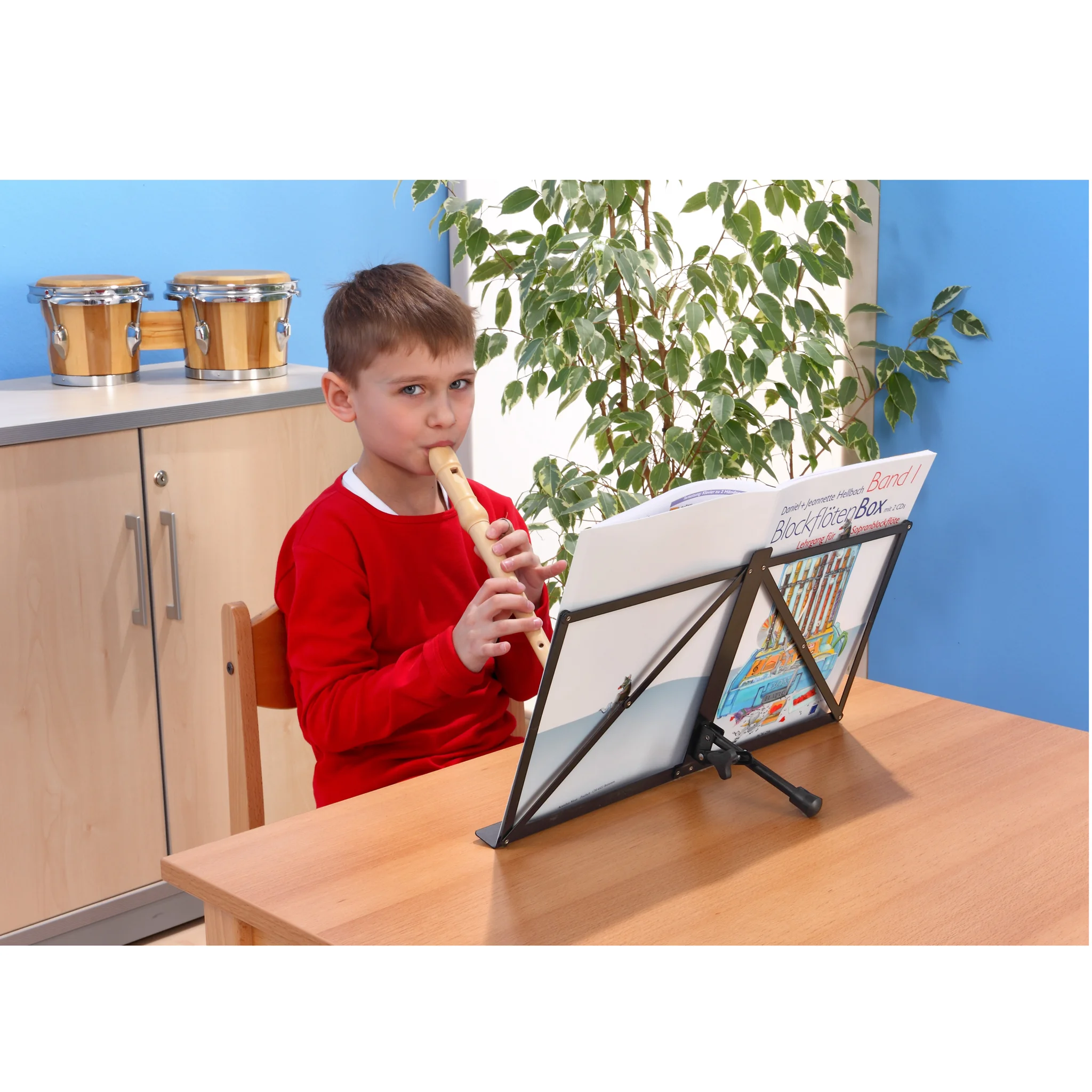 Kinderholzblocksflöte, Blockflöte, Musikunterricht, Musikinstrument, Rot