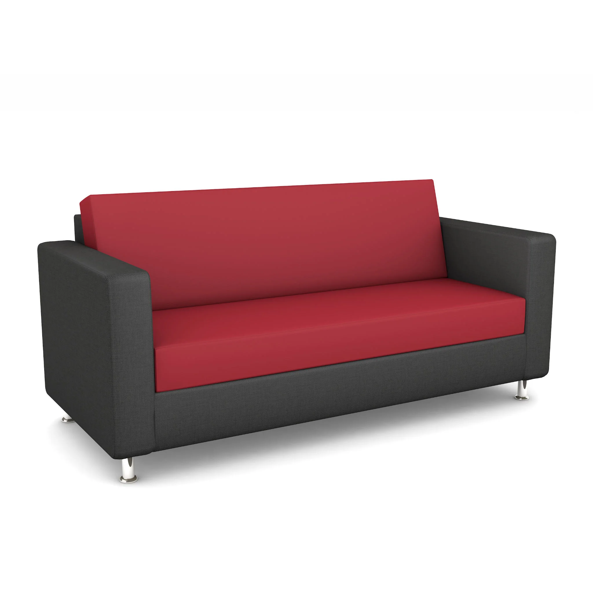 Sofa, Zweisitzer, Rot, Grau, Lederschnitt?