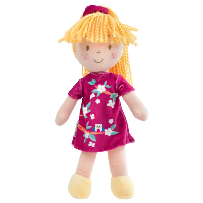 Teddy doll, Puppe, Kleid, Jersey-Stoff, gelbe Haare