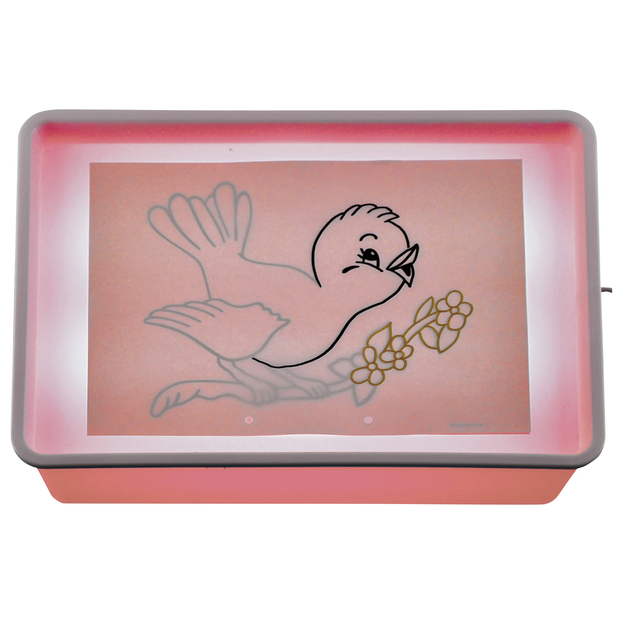 Lichterbox, Nachtlicht, Hase Vogel, Pink, Vögel Blume
