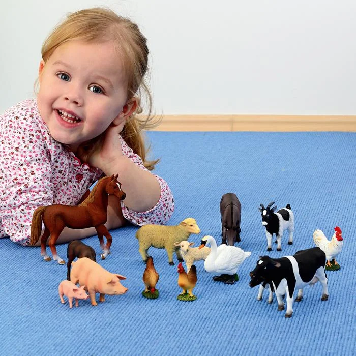 spielzeug, tiernachbildung, miniaturfiguren, pferde, tiere-set
