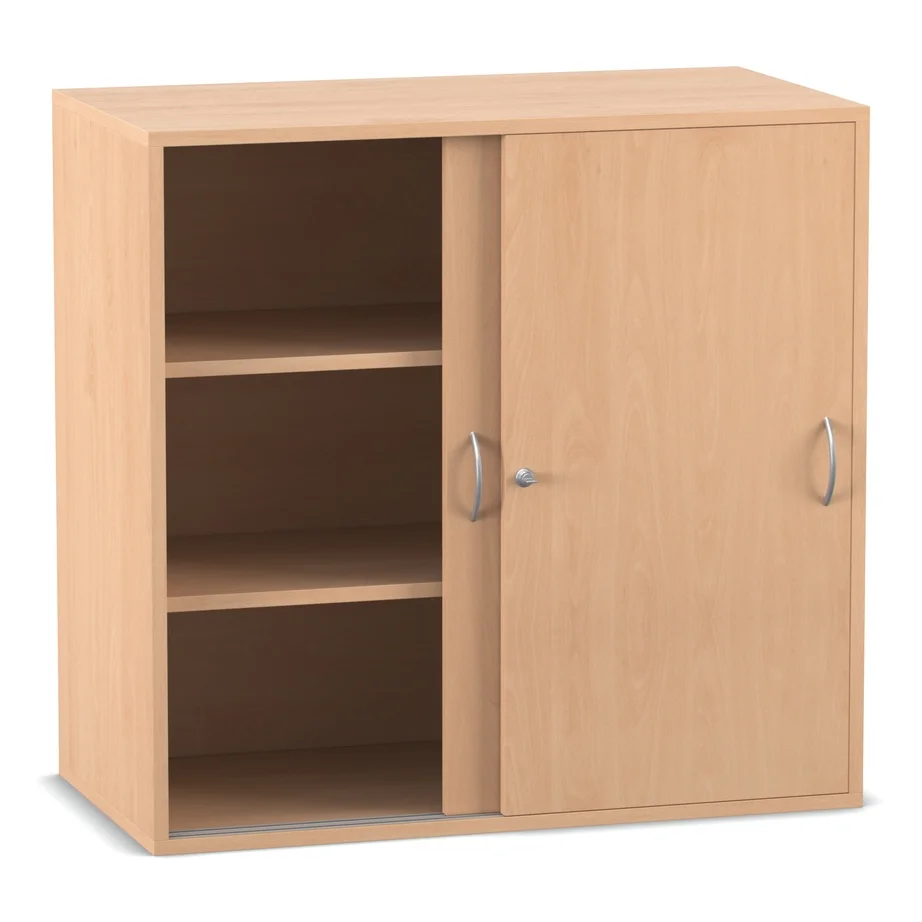 Aufsatz-Schiebetürenschrank, 90,9 x 94,4 cm, mit 2 Böden, Buche hell
