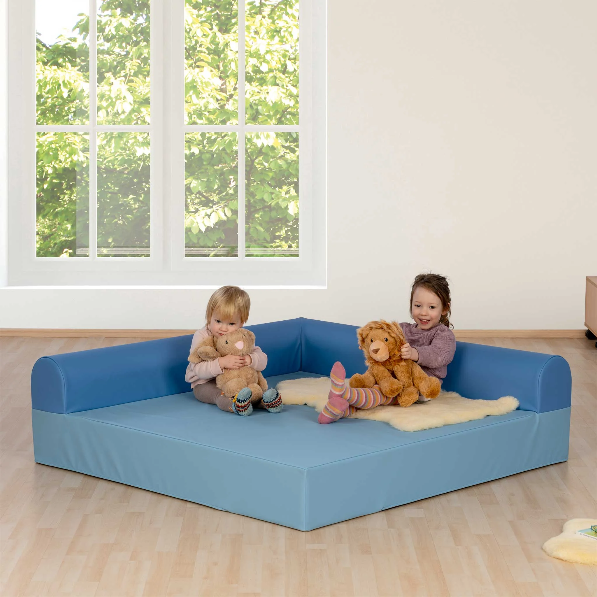 Kindersofa, modulares Sofa, Blau, Sitzfläche, Spielraum