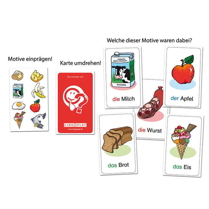 Milch, Apfel, Wurst, Brot, Eis