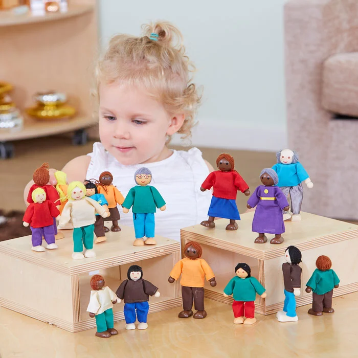 Puppenfigur, Holzfigur, Kinderfigur, Spieltisch, Spielset