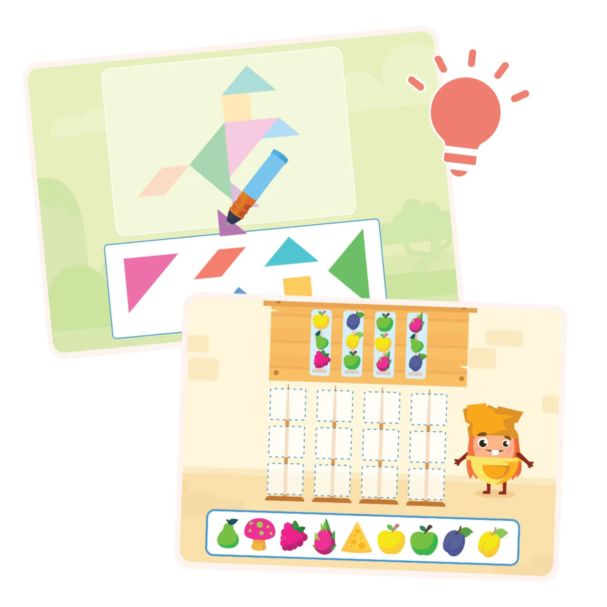 puzzle, fruits, matching, éducatif, enfants