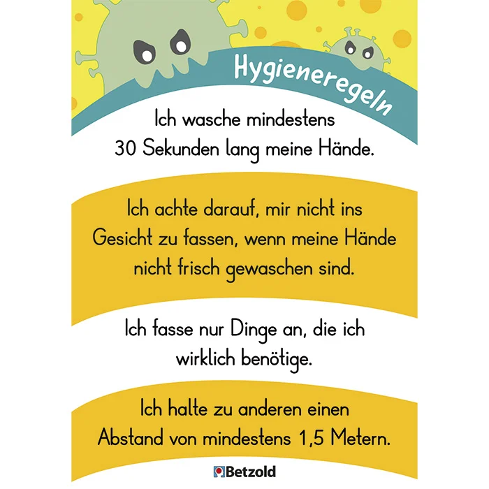 Plakat Hygieneregeln, DIN A2