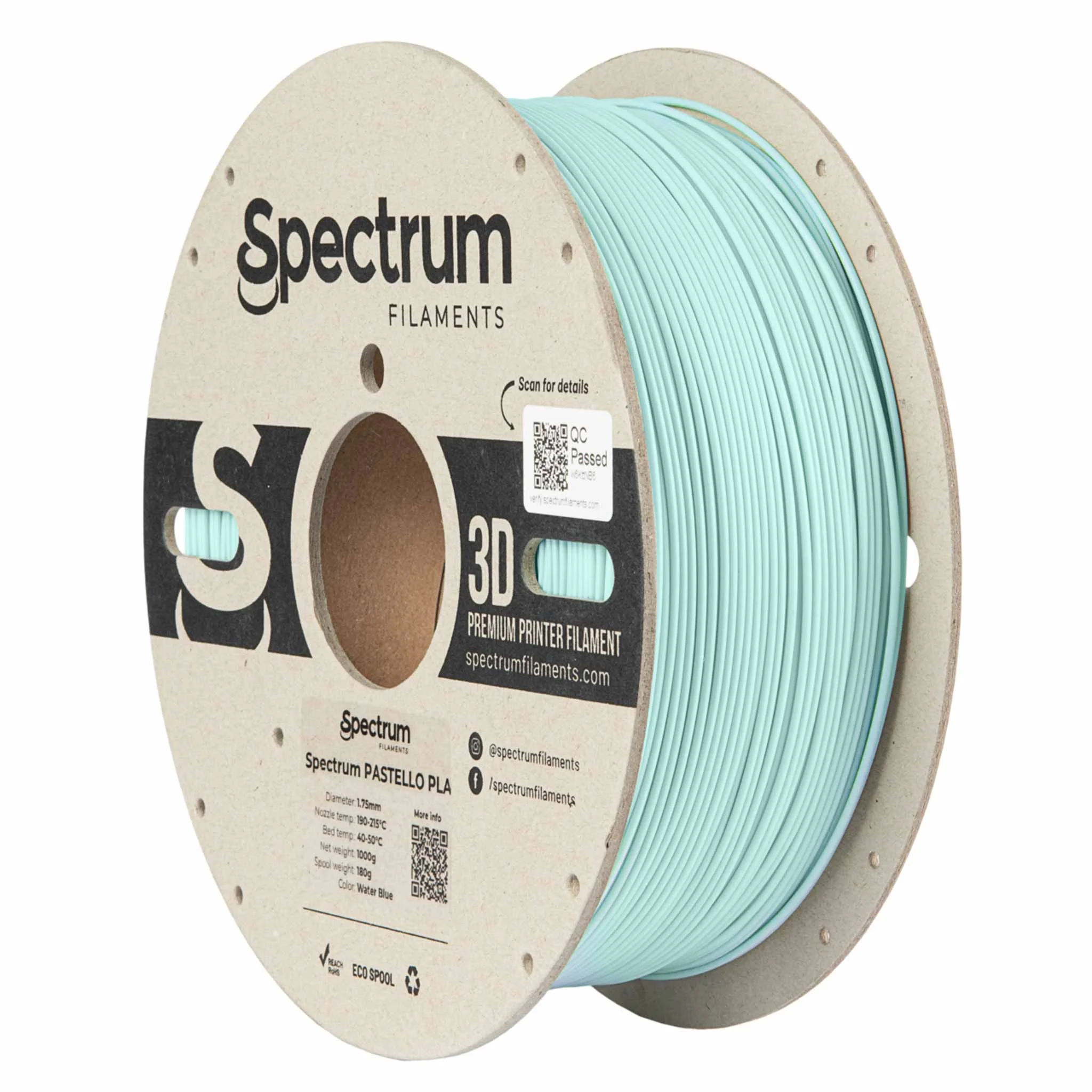 3D-Druck, PLA-Filament, Pastellblau, Filamentenspule, Drahtrolle