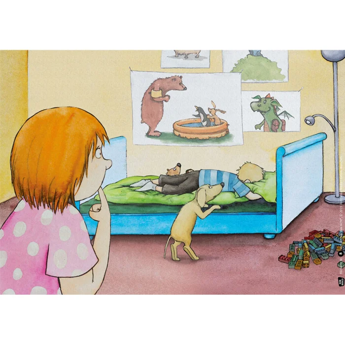 Kinderzimmer, Kinderbett, Tierfiguren, Plüschtiere, Bunte Poster