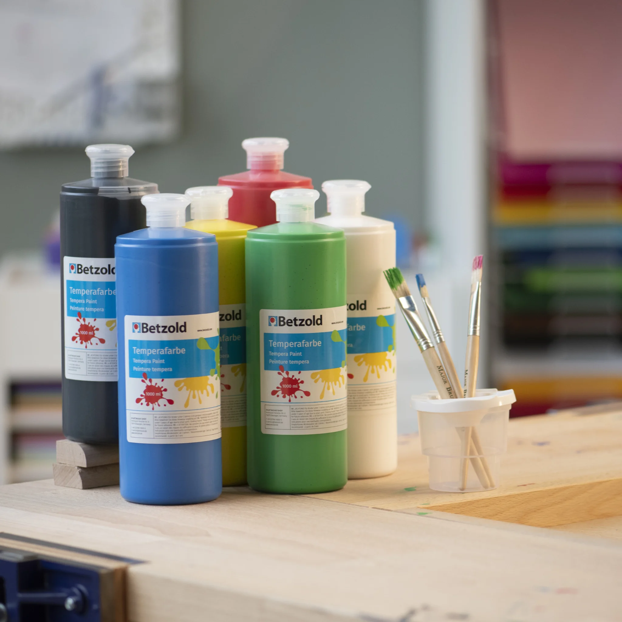 Acrylfarbe, Farbfächer, Pflanzenfarben, Malfarben, Pinselset