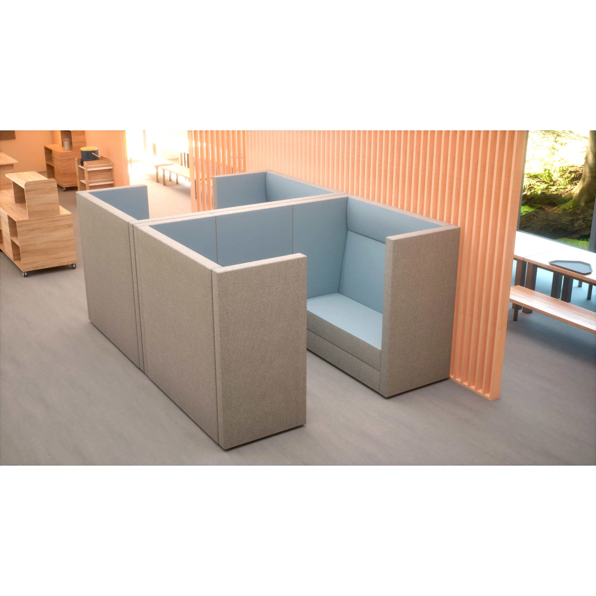 Sitzecke, Sofa-Cocktail, Sesselgruppe, Grau, Stoffbezug