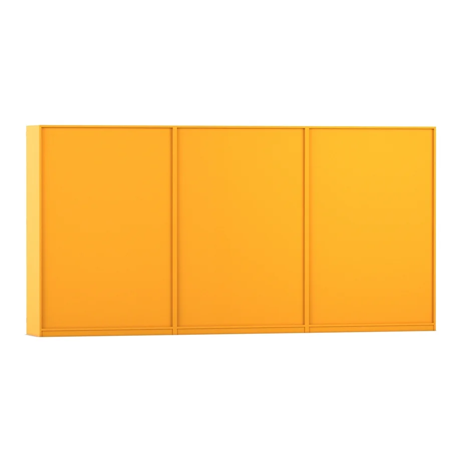 orangees Regal, Schiebetüren, drei Paneele, Aufbewahrungseinheit, moderne Möbel