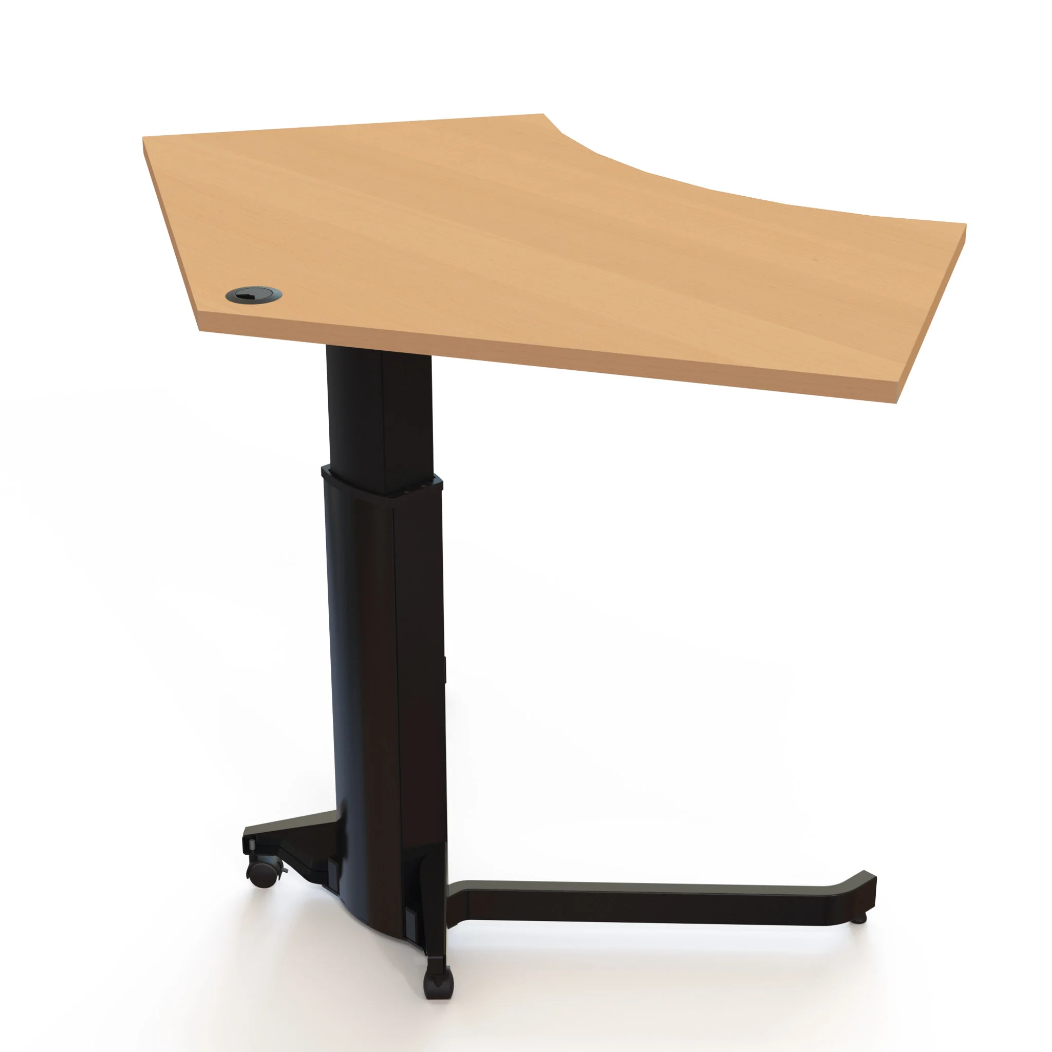 Stehtisch, Schreibtischhöhe, Tischplatte Holz, Rollständer, Verstellbarer Tisch