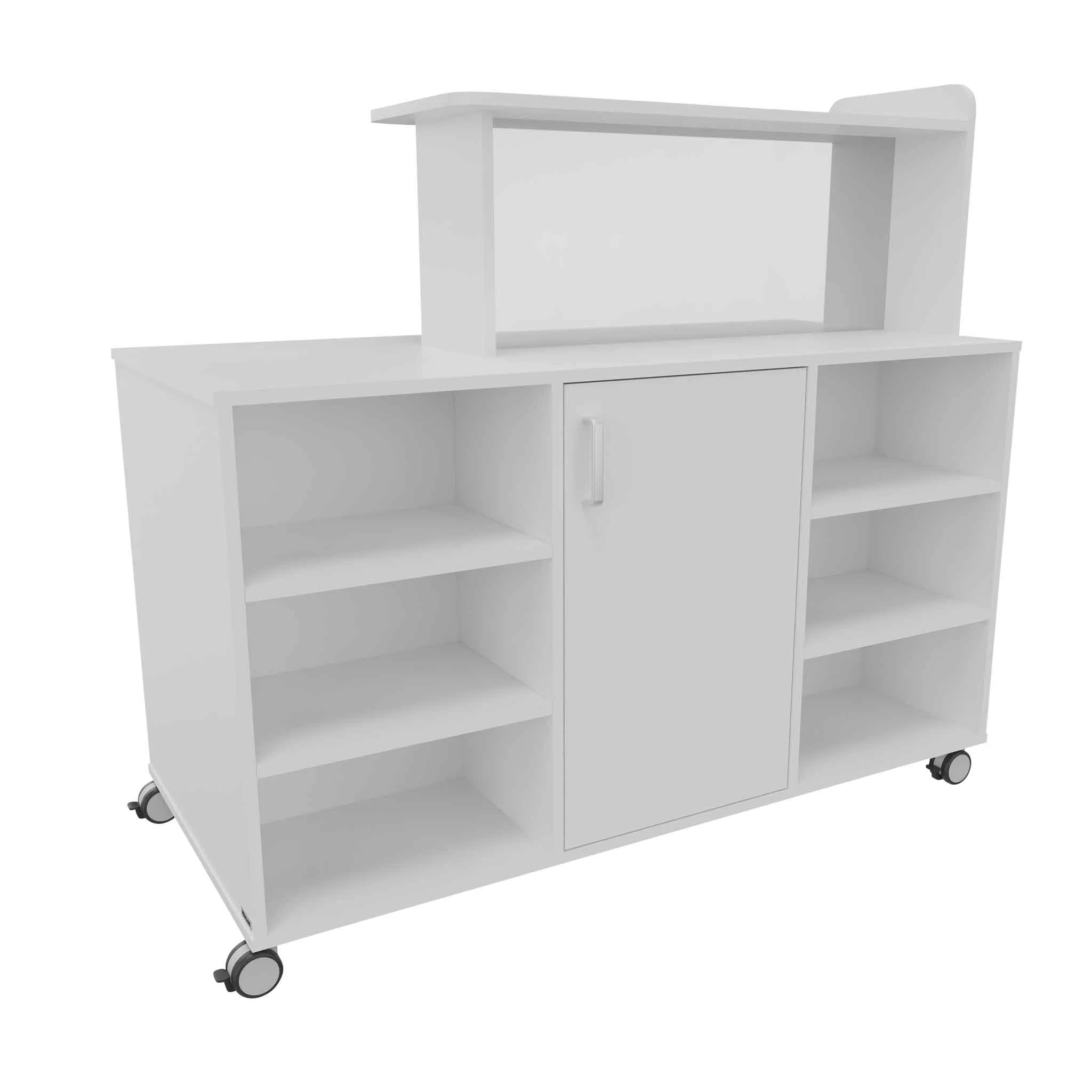 Sideboard, Aufbewahrungsschrank, Rollen, Regal, Schrank mit Tür