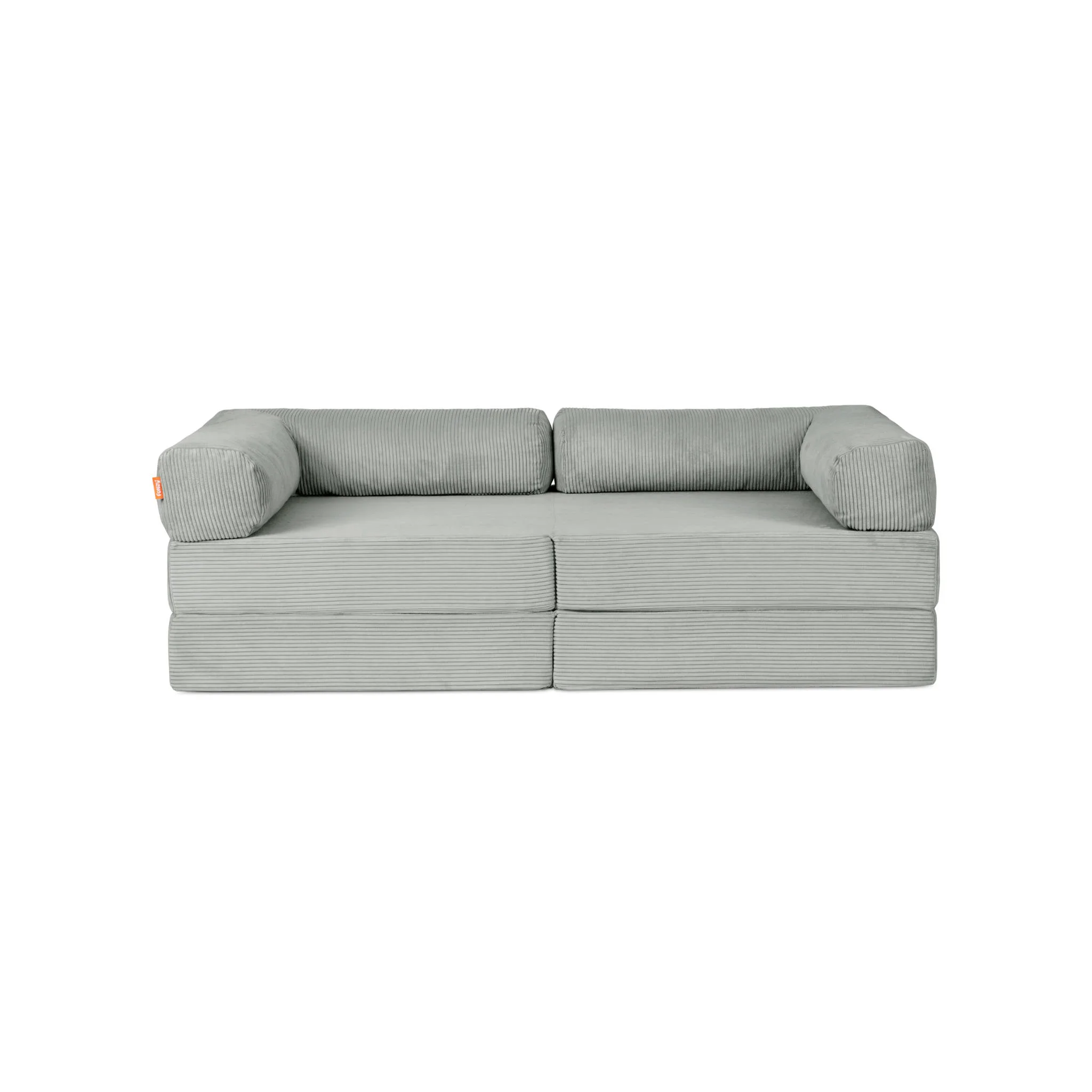 Sofa, Couch, Grau, Stoff, Kordel-Armlehne