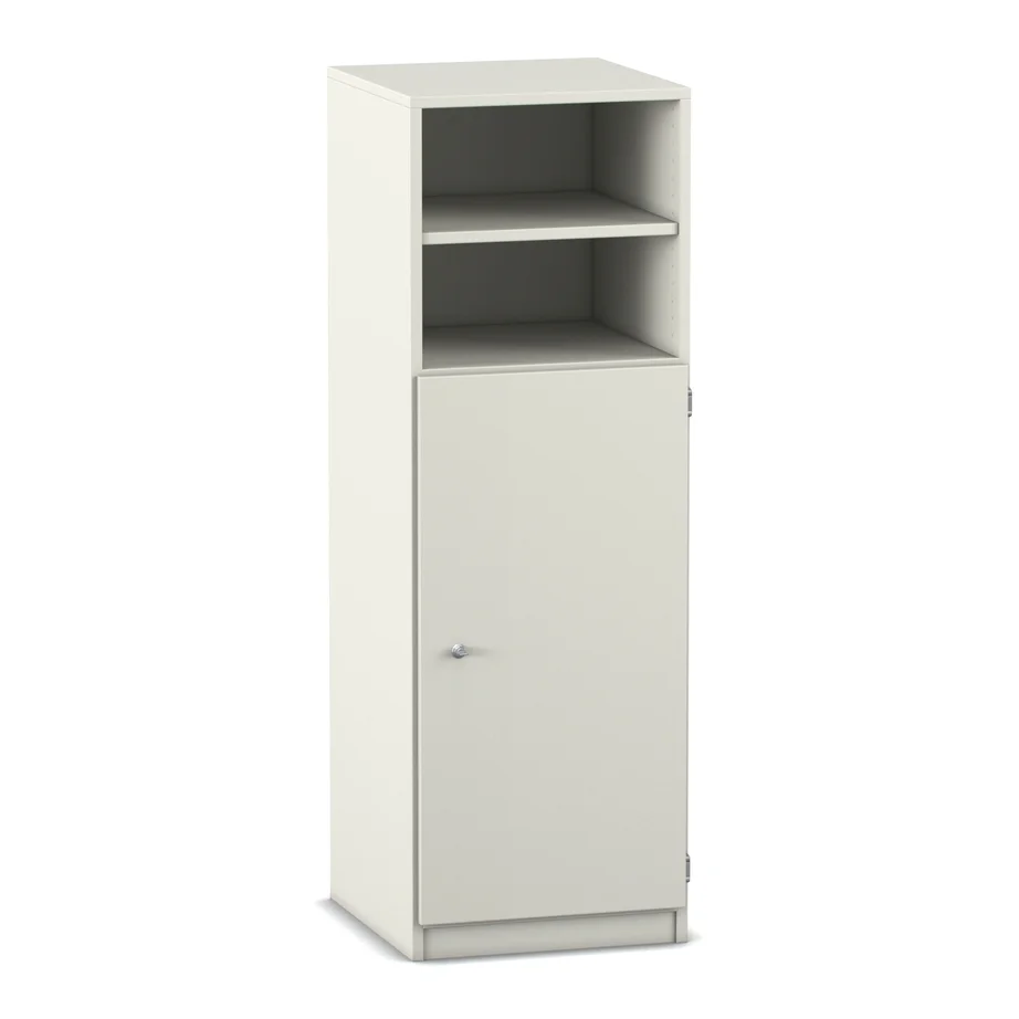 Schrank, Hochschrank, Schrank mit Tür, Hänge-/Regaloberteil, weiß
