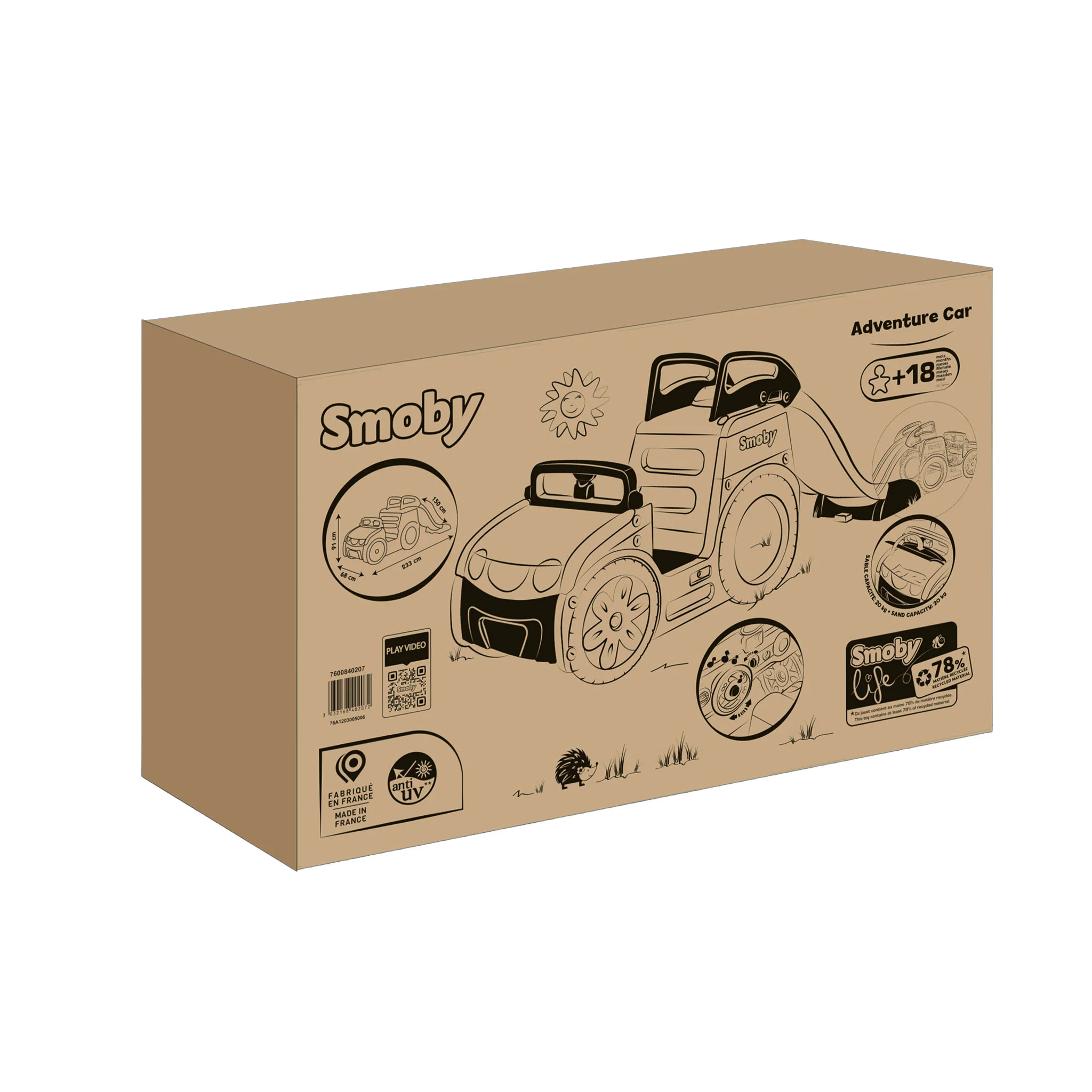 Kinderwagen, Spielzeugauto, Holzspielzeug, Abenteuerauto, Lernspielzeug