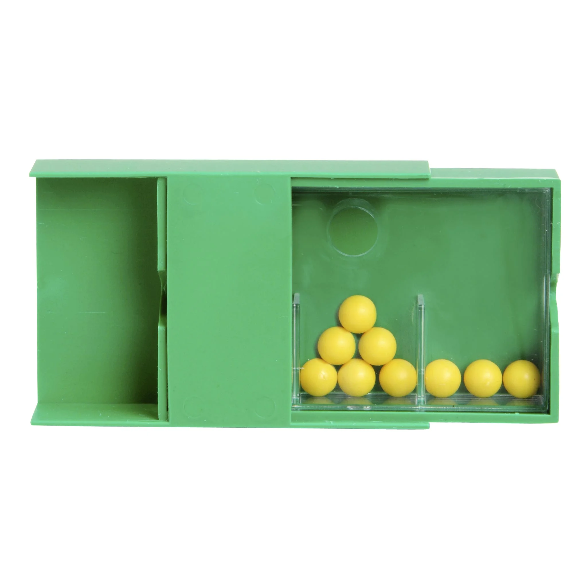Miniaturspiel, Grüne Box, gelbe Kugeln, Slot-Schrank, Brettspiel-Zubehör