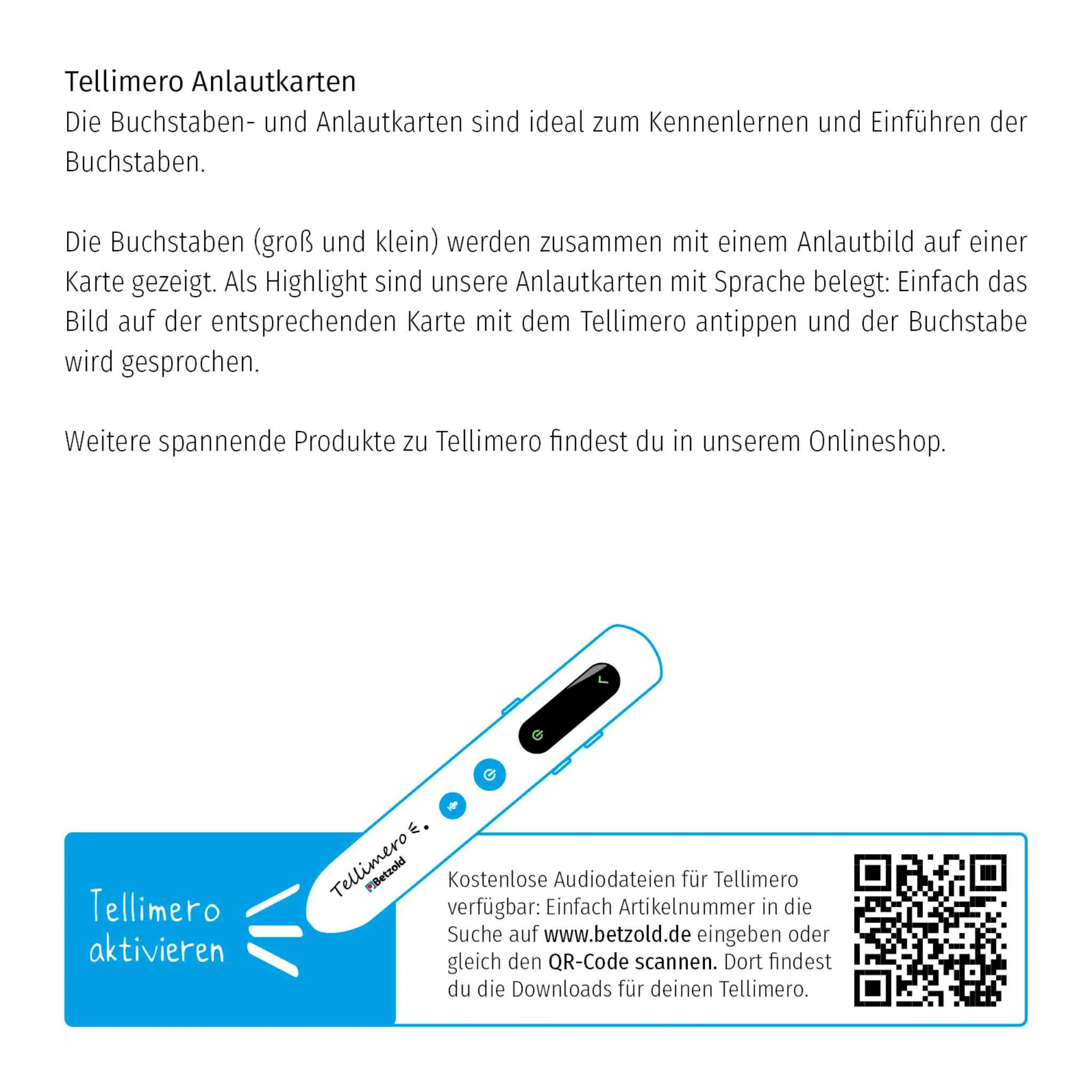 Anlautkarten, Buchstabenkarten, Lernkarten, Sprachausgabe, Buchstabenlernen