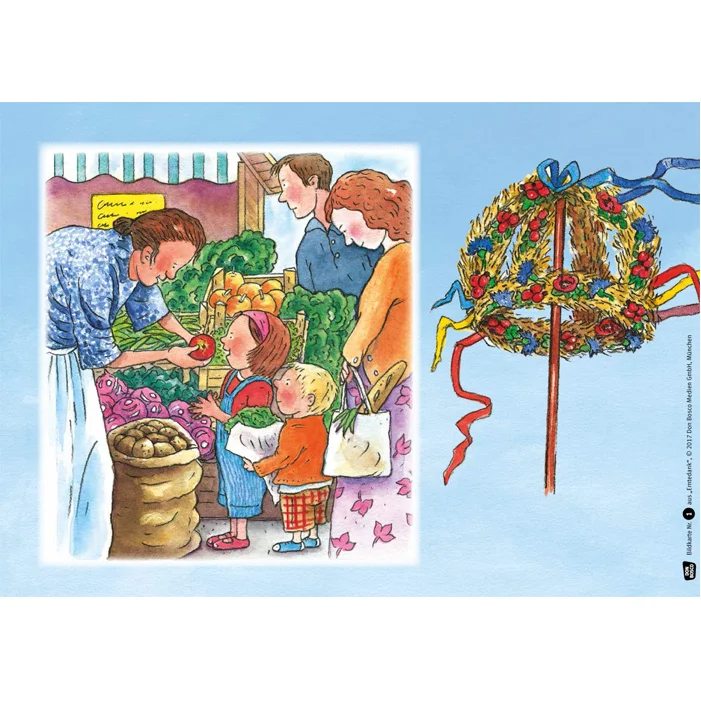 Obststand, Muster, Korb, Kaufgleich, Erntekranz