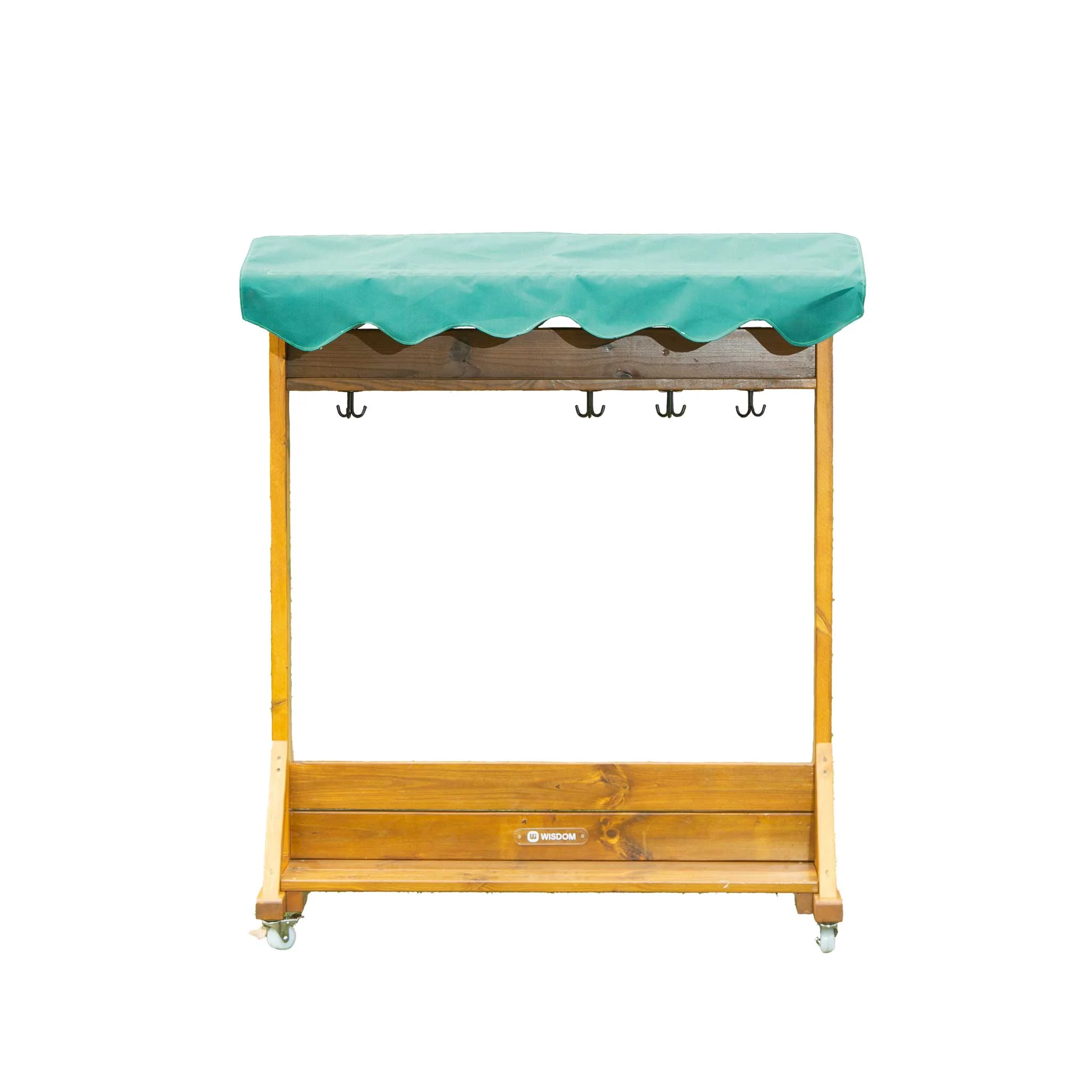 Kiosk-Tisch, Holzrahmen, Grill-/Theke, Griffe, Rollbarwagen