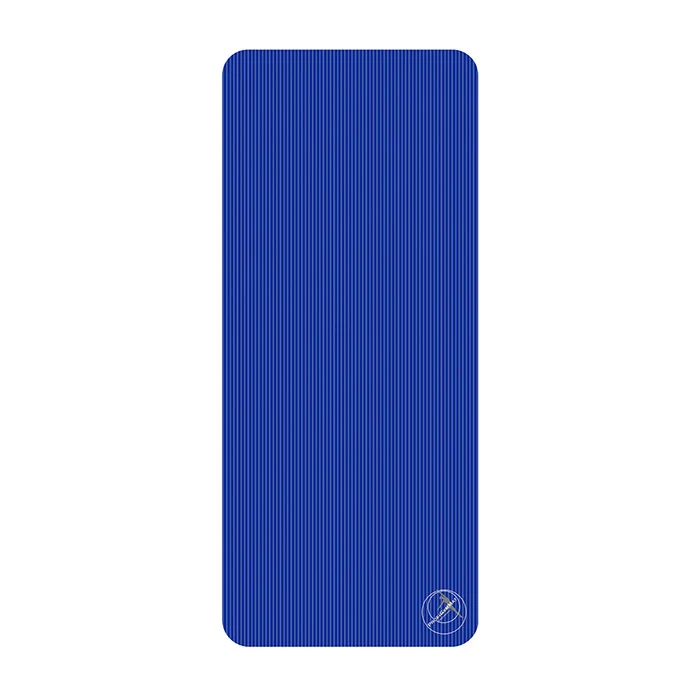 Yogamatte, blaue Matte, gerippte Textur, Übungsmatte, Fitnessausrüstung