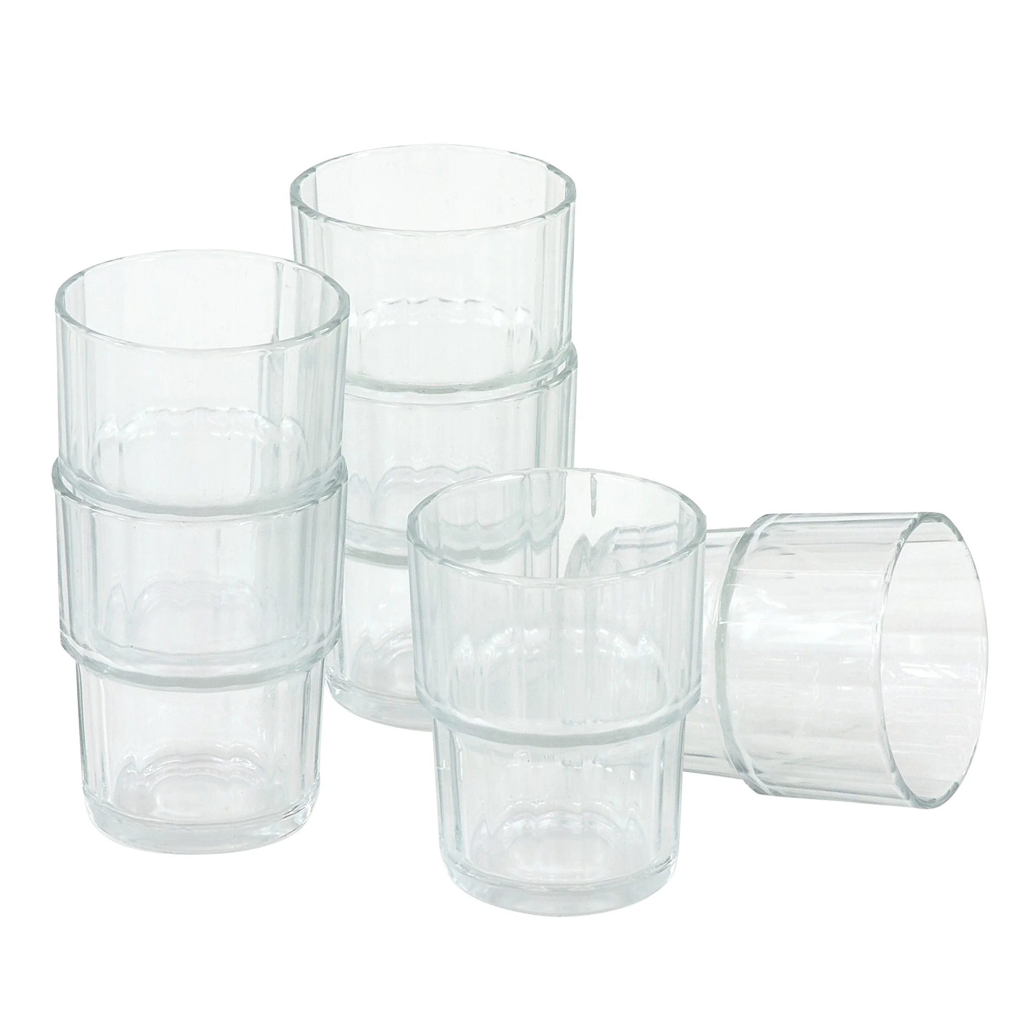 Glas, Trinkglas, Stapelbar, Transparent, Set 5