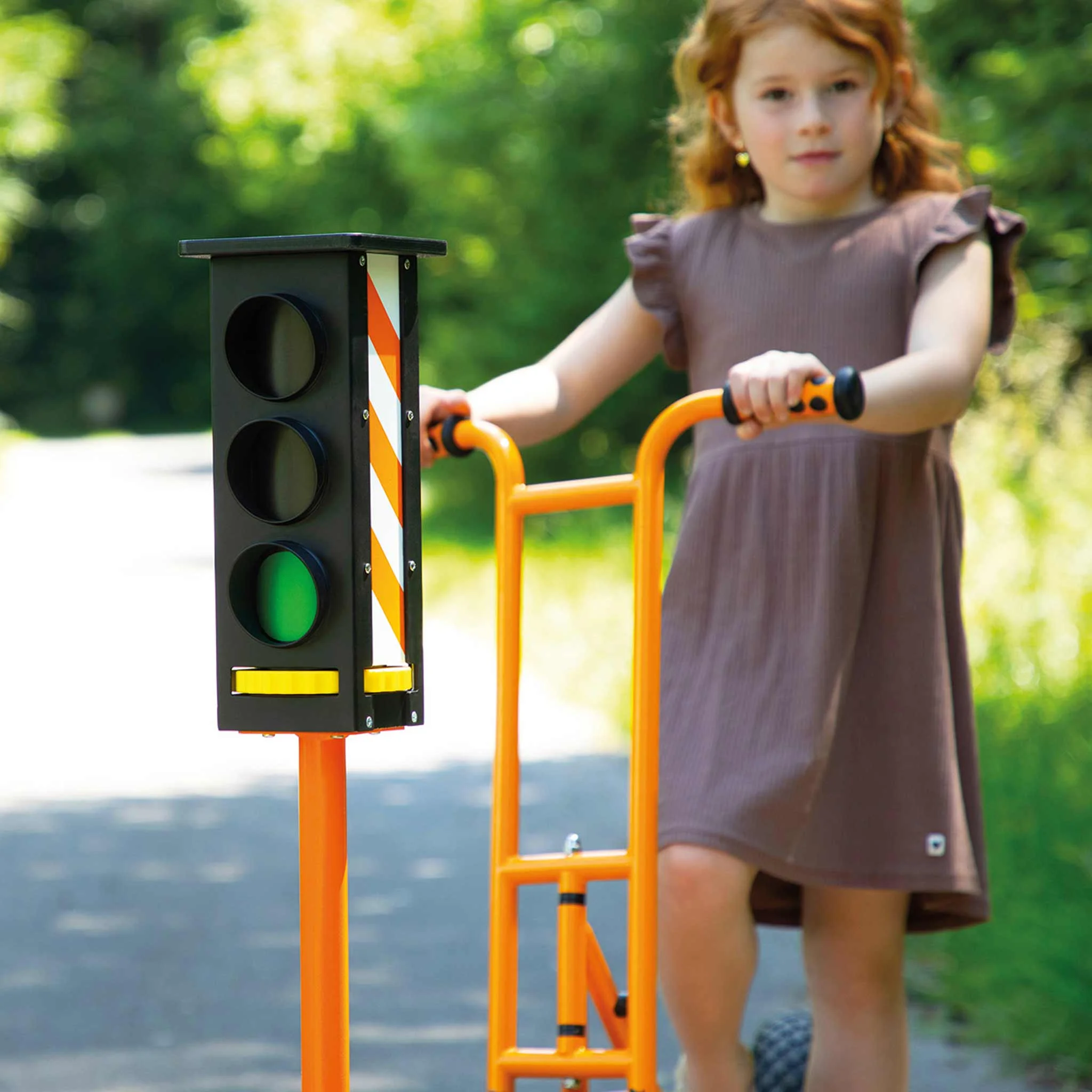Kinder, Verkehrsampel, Schild, Rollwagen, Spielgerät