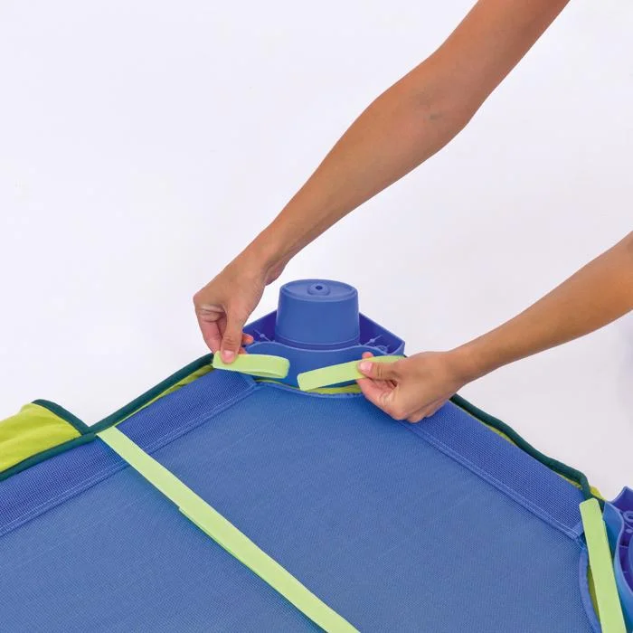 blauer pumpe, aufblasbares bett, kissen, verschluss, pumpe