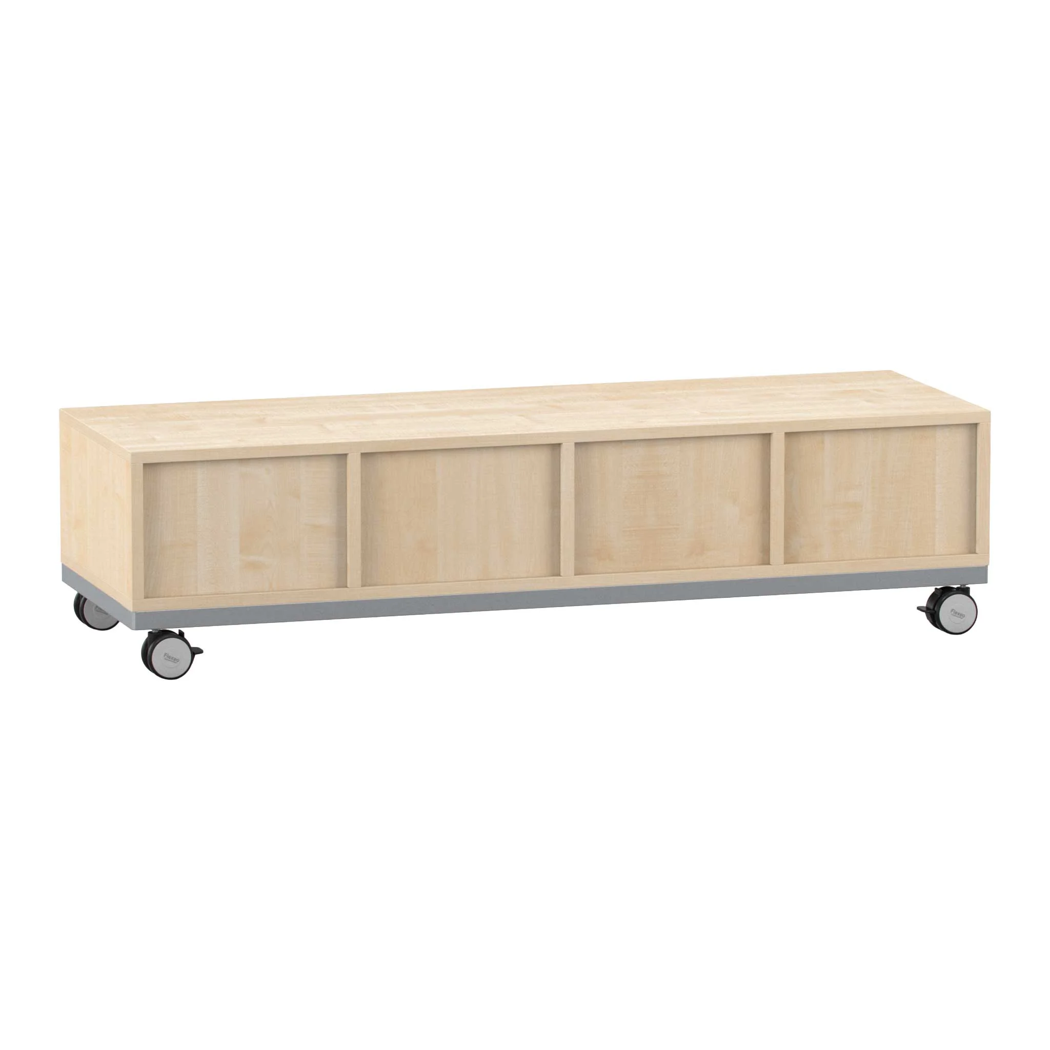 Couchtisch, Holz, Rollen, Schubkasten, Graue Basismass